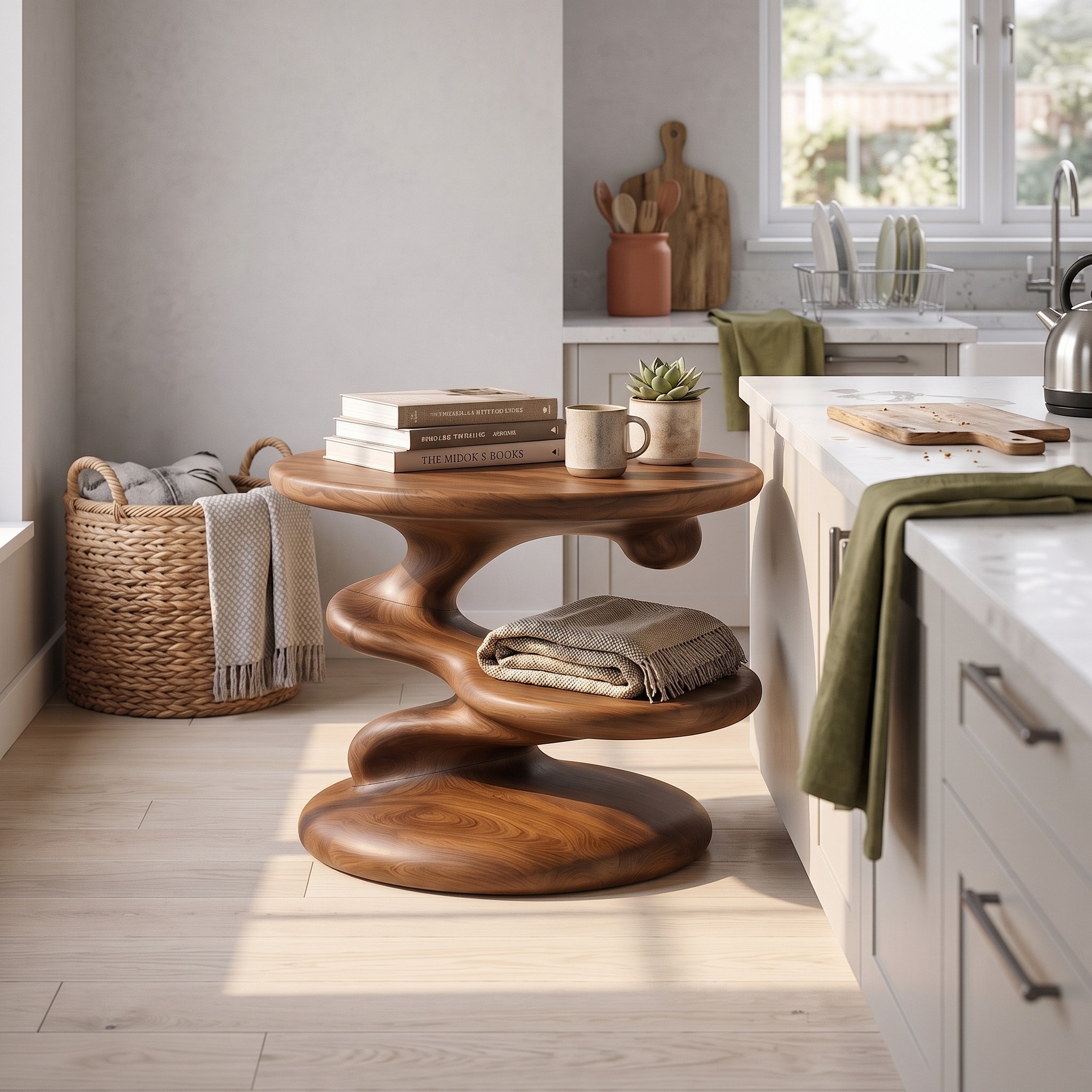 Minimalist Open Shelf Side Table Cozy Living Room