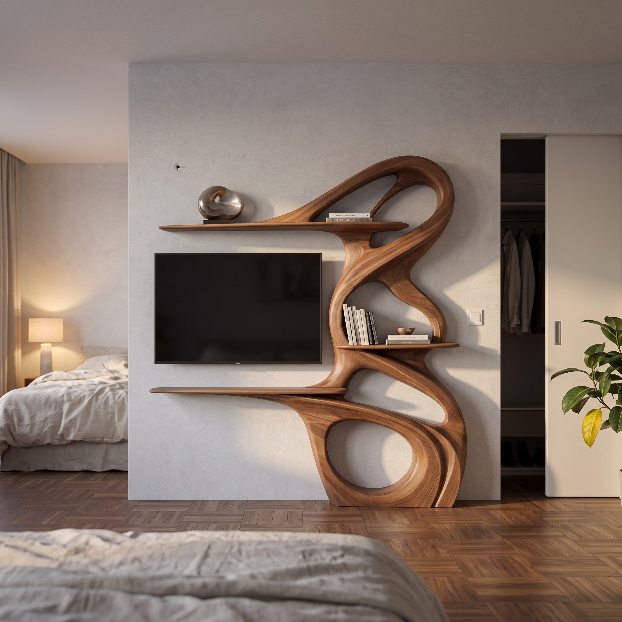 Minimalist TV Shelf Floating for Home Interior