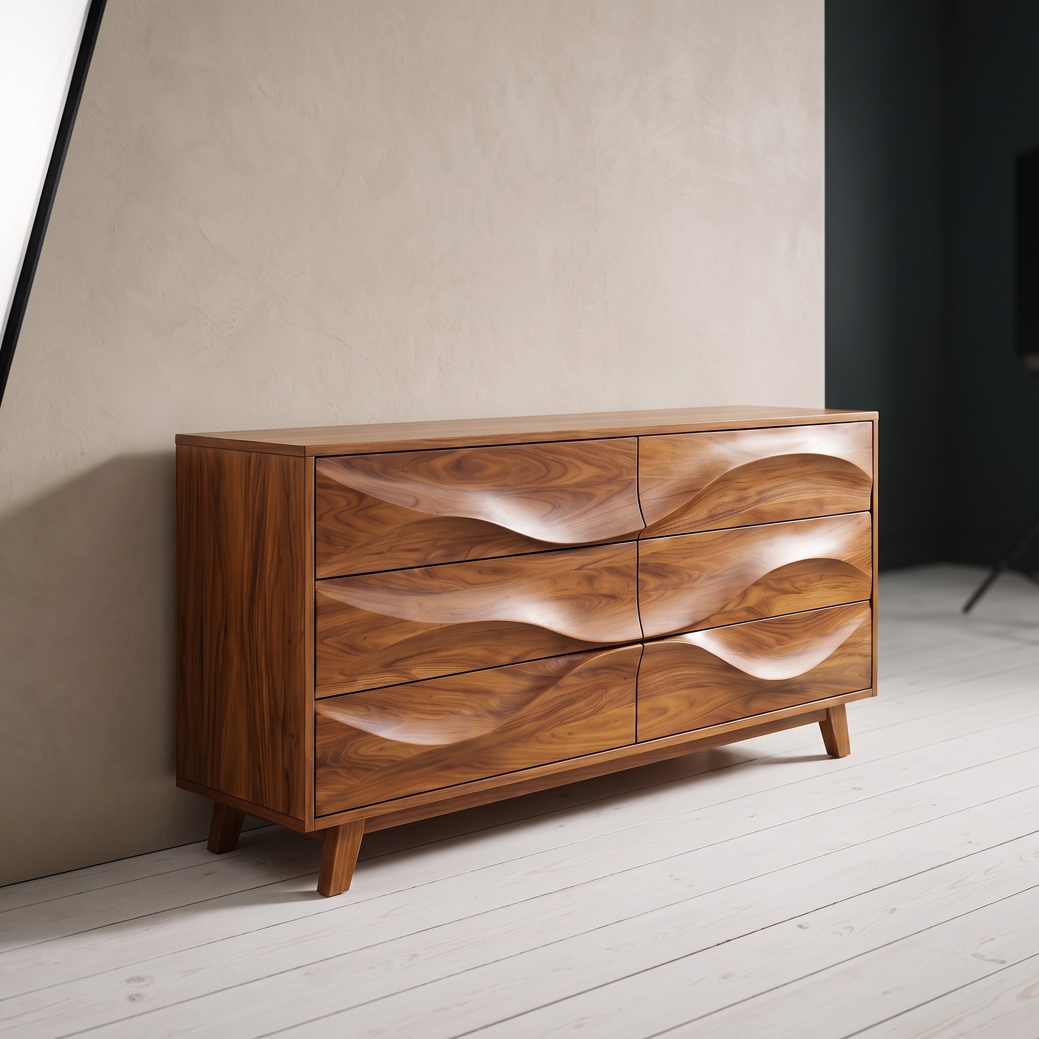 Minimalist Wave Closet Dresser for Modern Bedroom