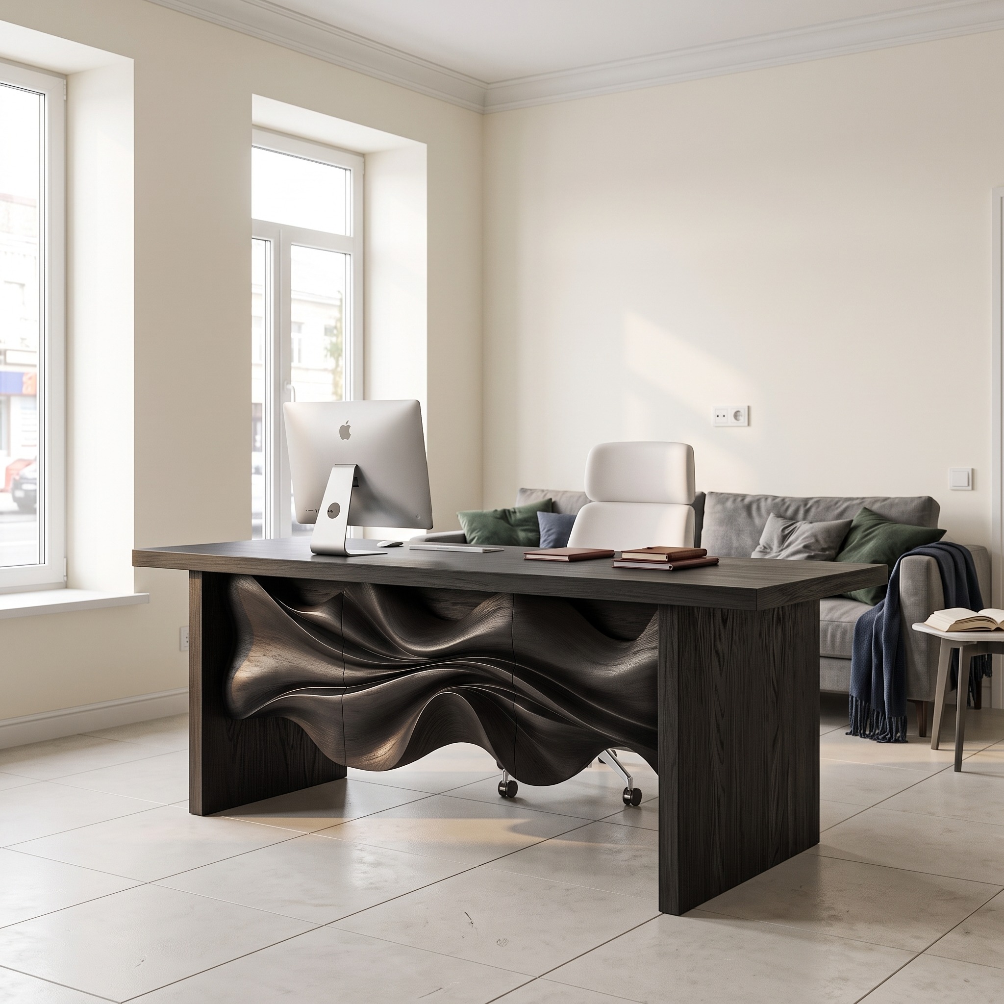 Minimalist Writing Desk Handcrafted Storage Design for Home Office