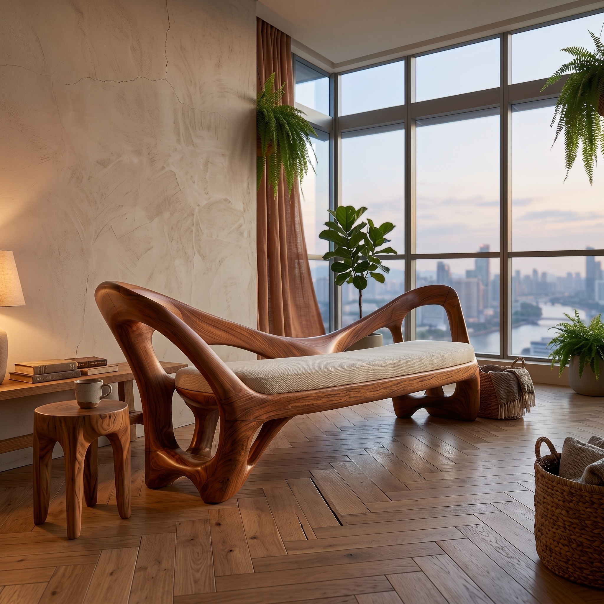 Modern Accent Bench Reading Nook Chair