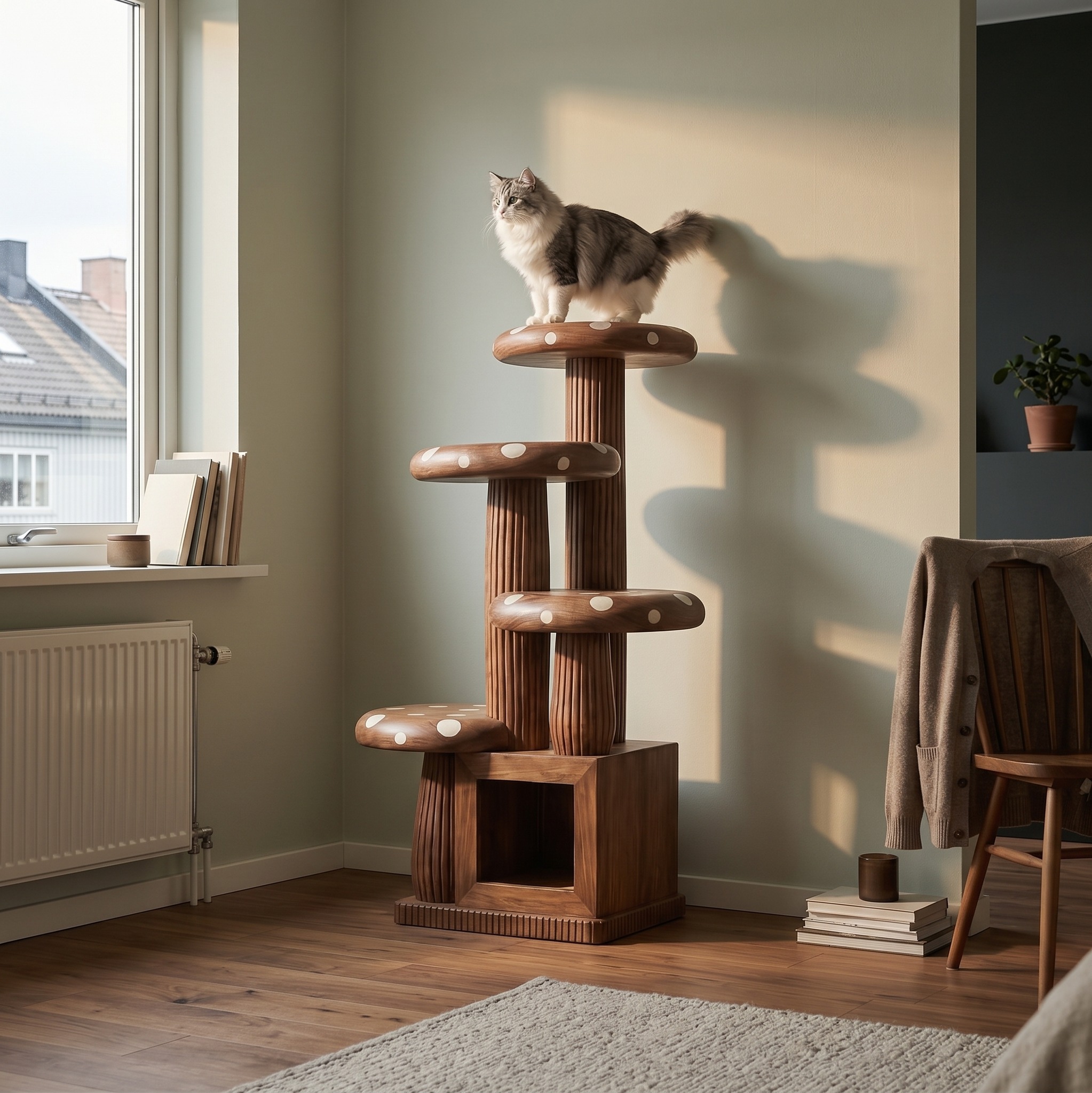 Modern Artistic Musrhroom Cat Tree for Living Room and Pet Corner