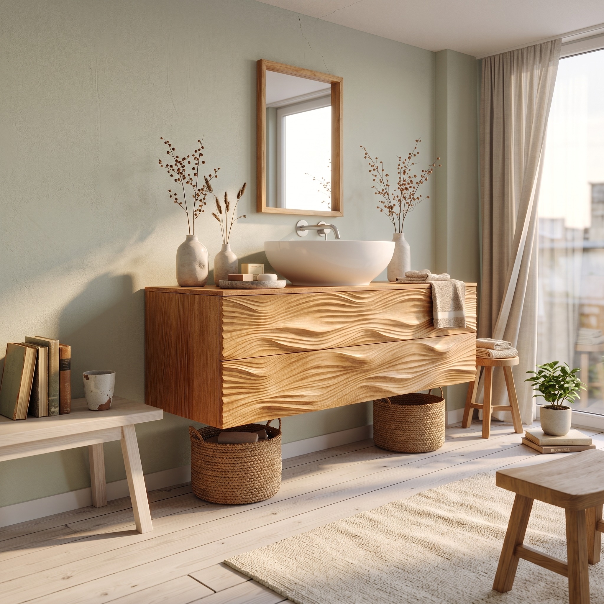 Modern Bathroom Vanity with Integrated Drawers for Bathroom