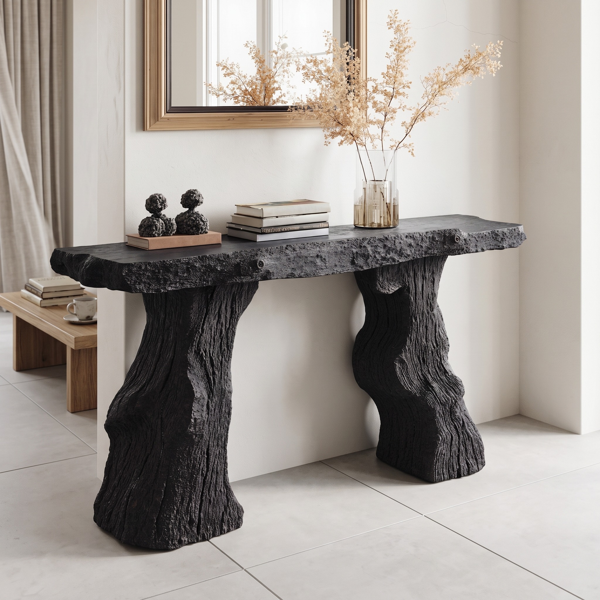 Modern Black Wood Console Table for Contemporary Decor