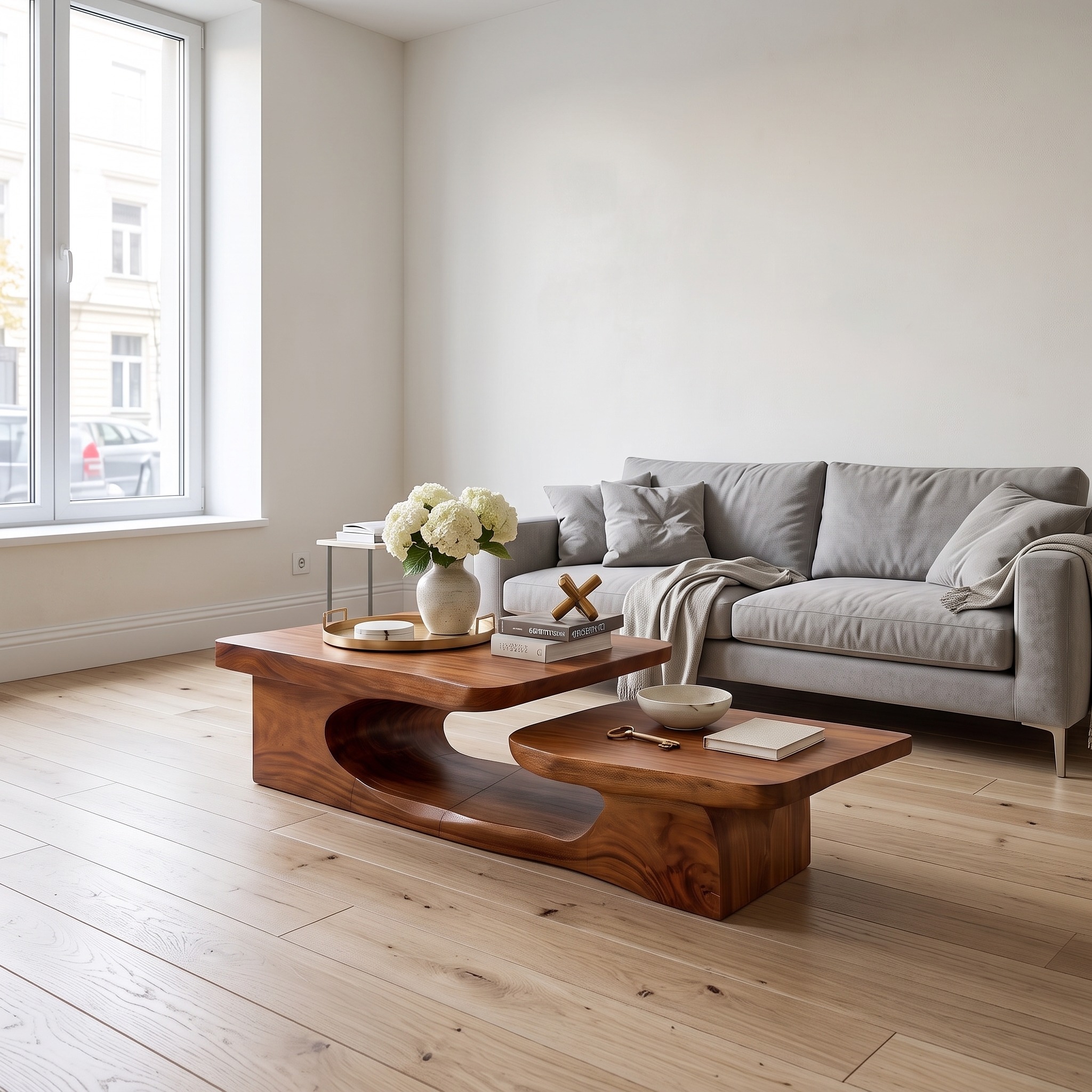 Modern Coffee Table with Split Top Design for Living Room