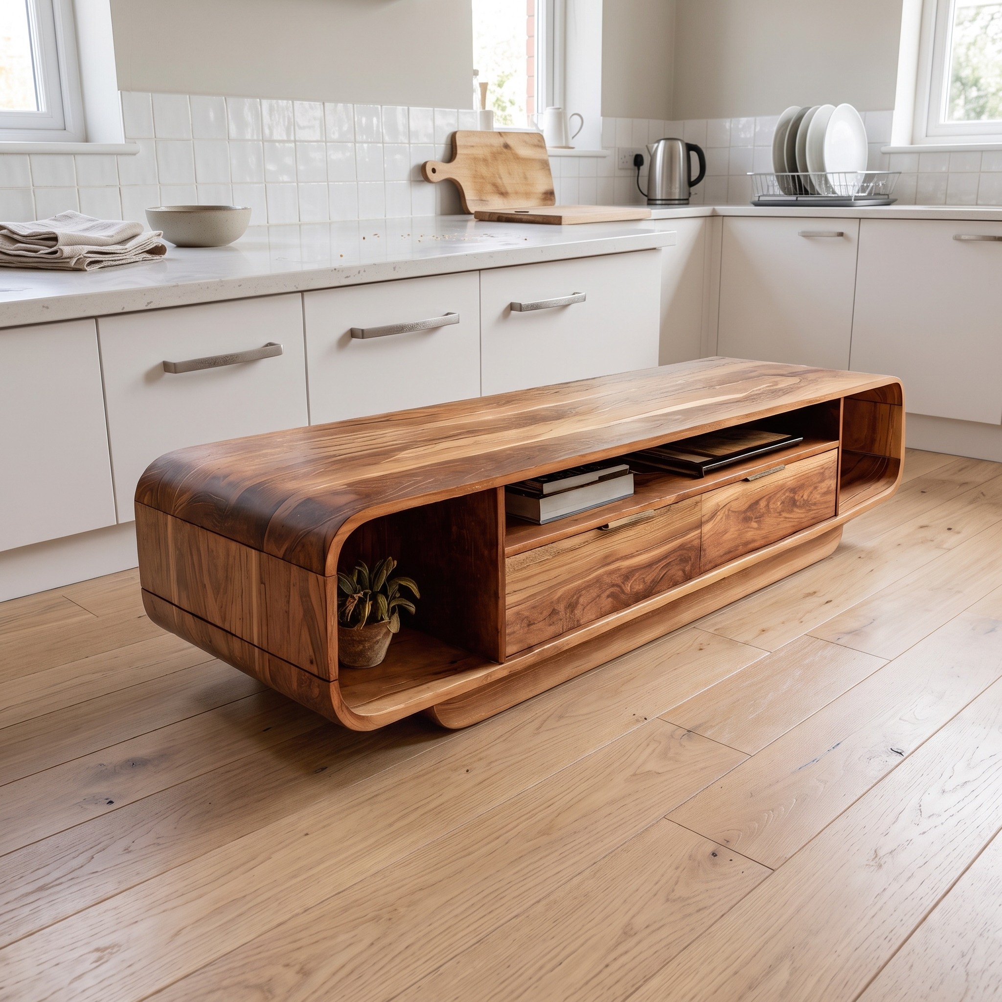 Modern Coffee Table with Storage Drawers for Living Room