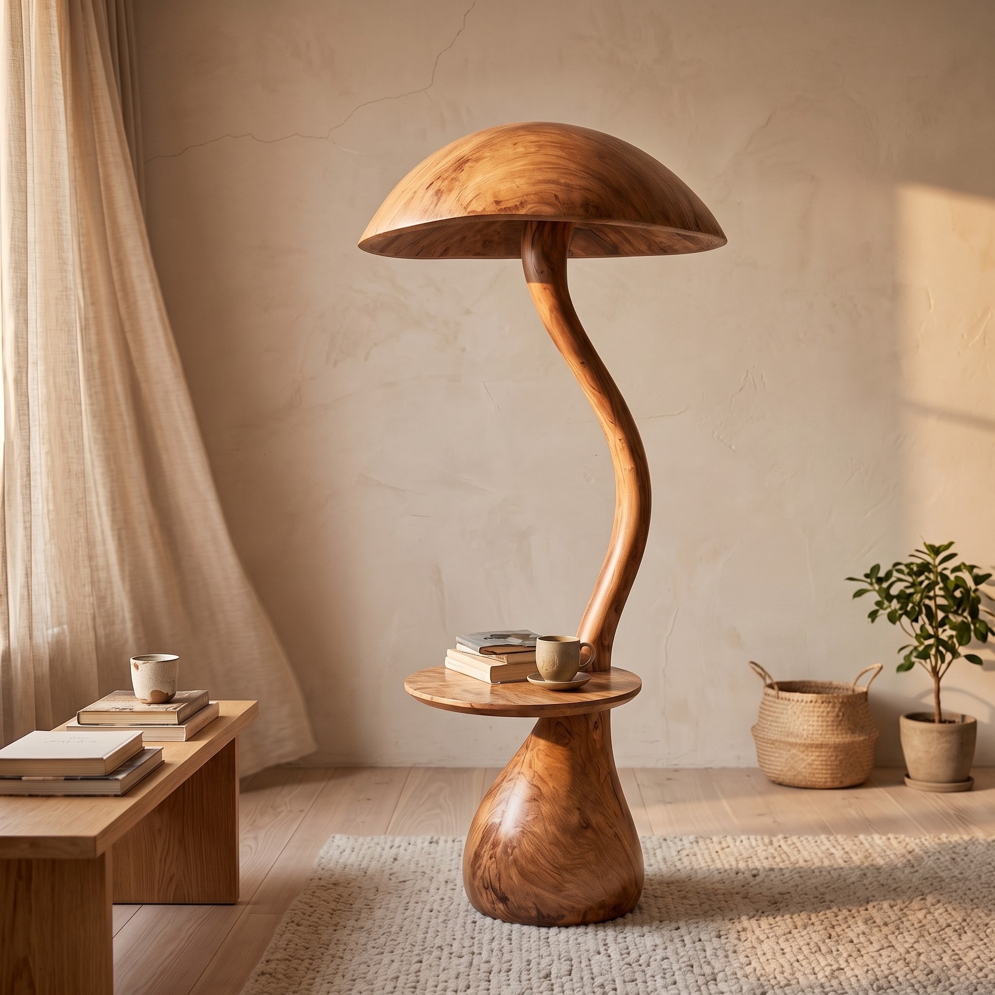 Modern Designer Floor Lamp with Mushroom Inspired Design for Living Room