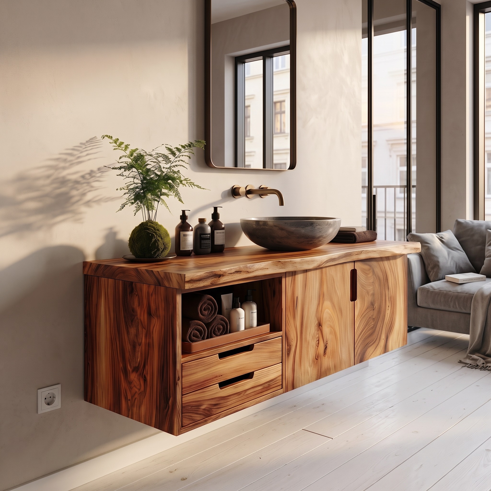 Modern Double Sink Vanity Lake House Bathroom