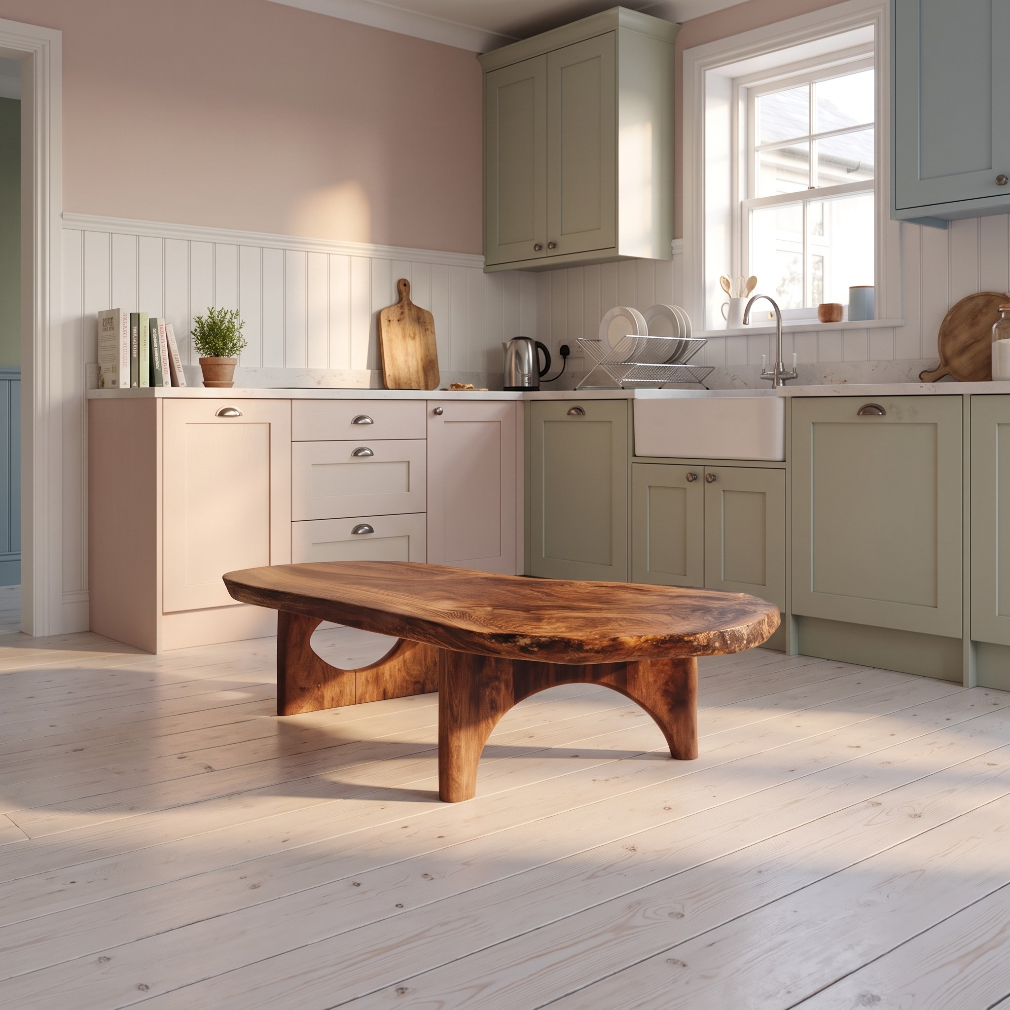 Modern Farmhouse Solid Wood Coffee Table for Living Room Use