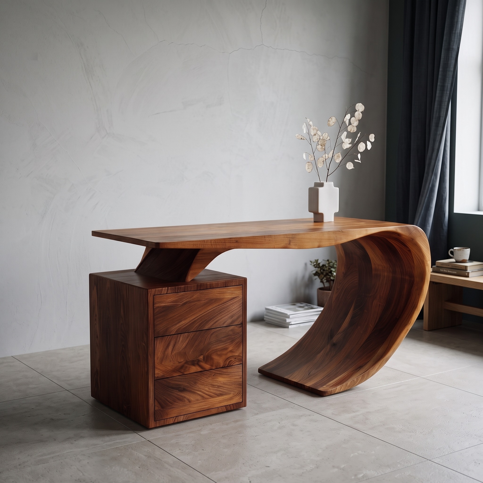 Modern Farmhouse Wood Desk for Home Office Corner