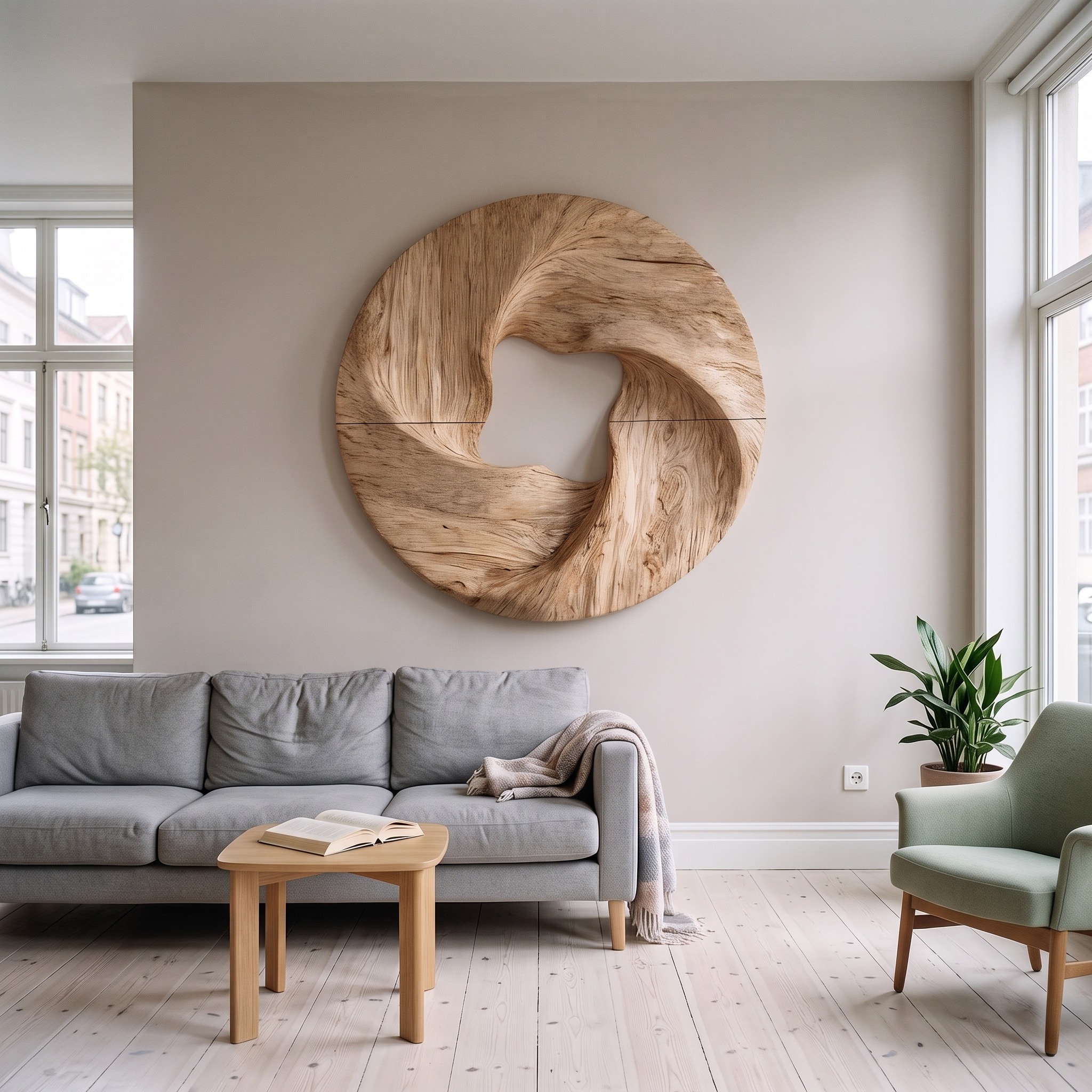 Modern Geometric Wall Sculpture for Living Room and Foyer