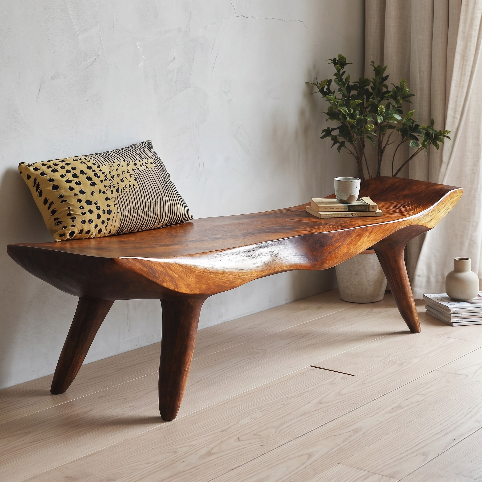 Modern Handcrafted Wood Bench for Stylish Home Décor