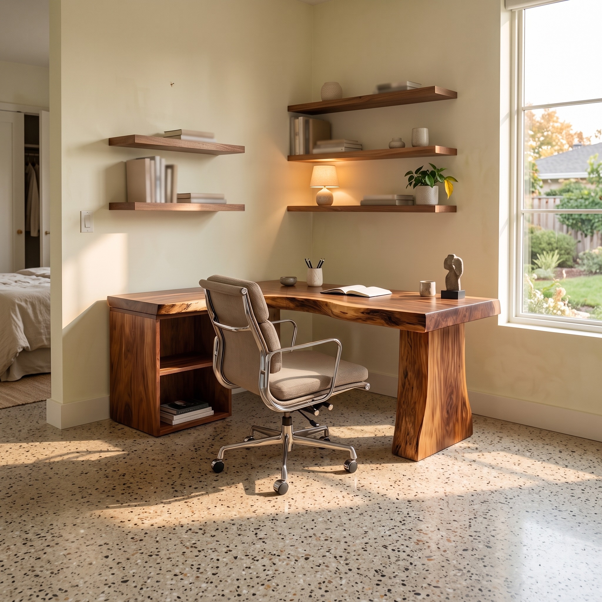 Modern L-Shaped Desk, Handcrafted Wooden Corner Computer Desk for Seamless Home Office Workspace