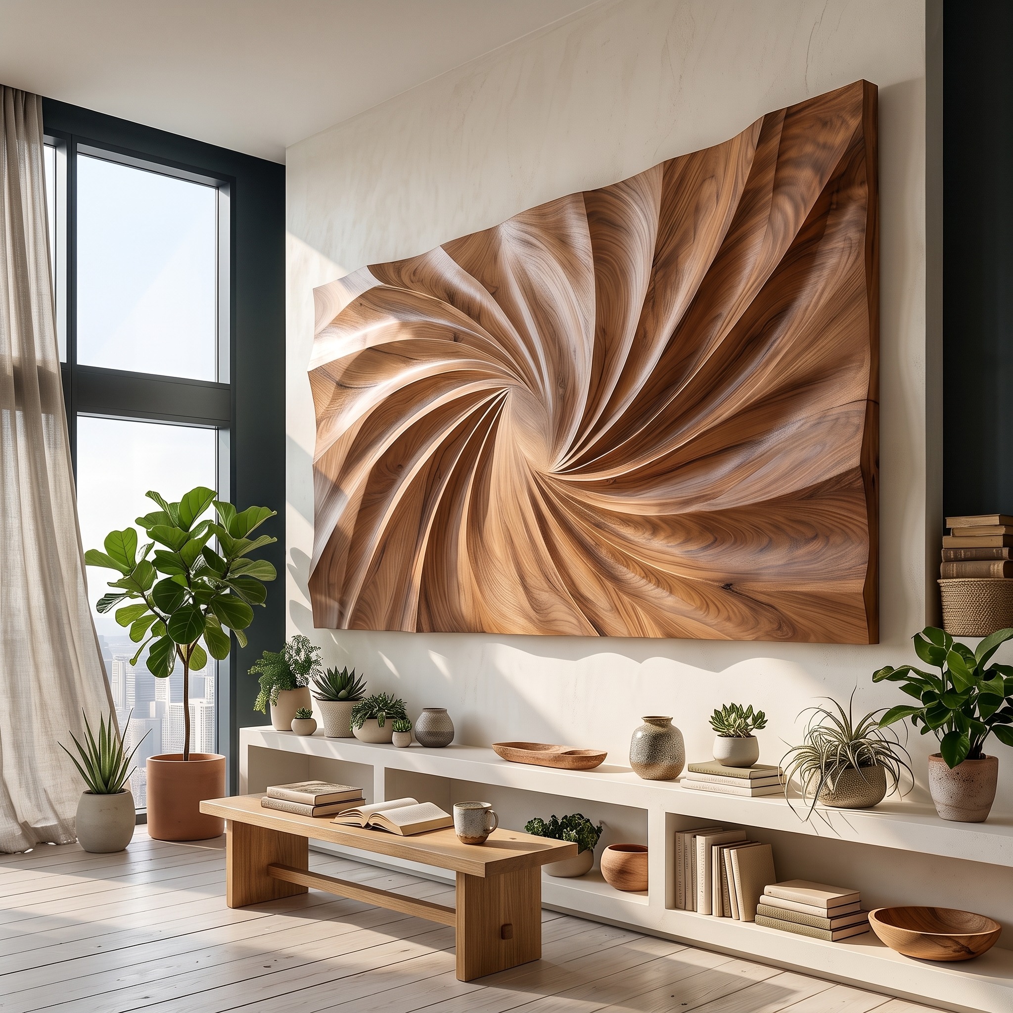 Modern Large Wood Wall Art for Living Room