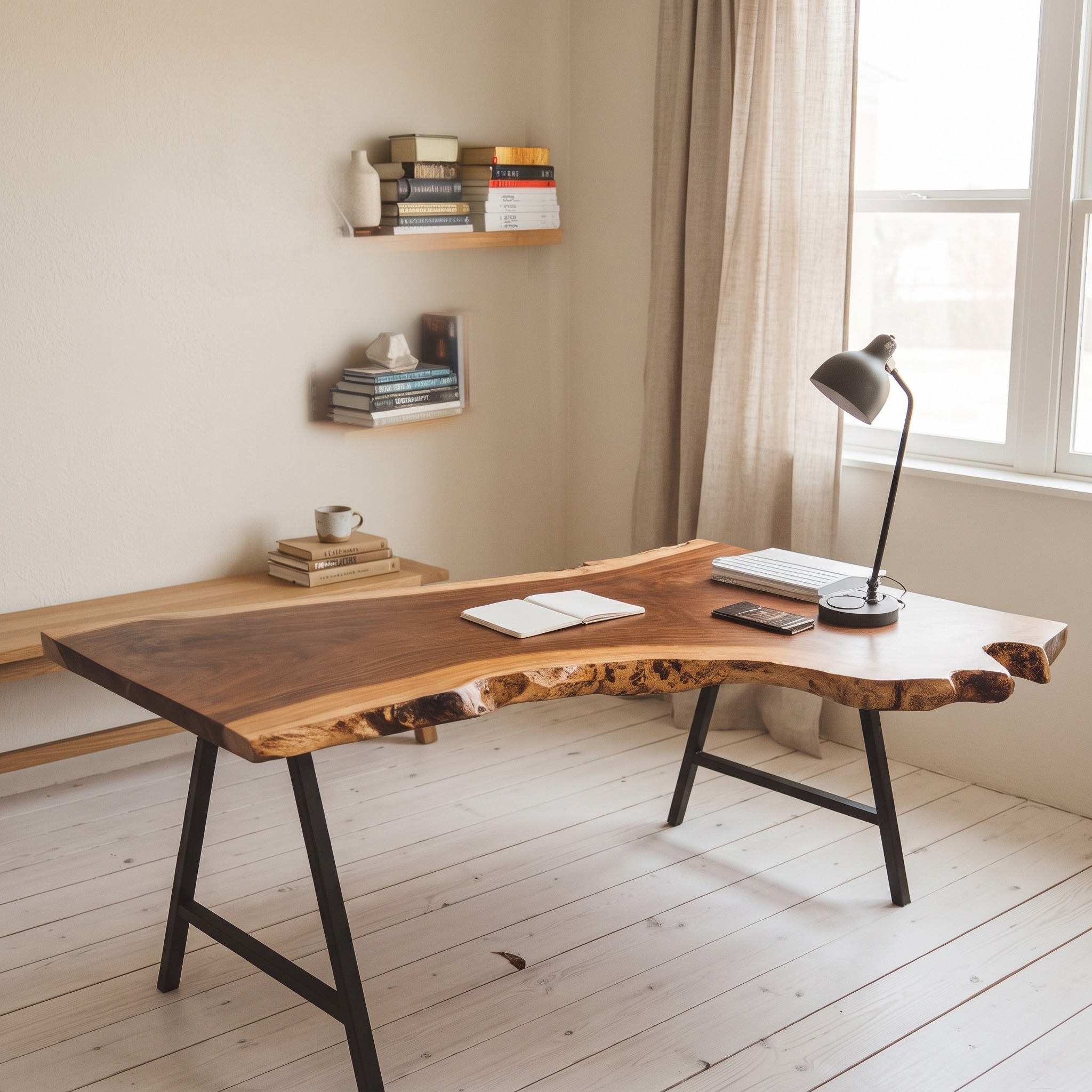 Modern Live Edge Desk for Home Office Workspace