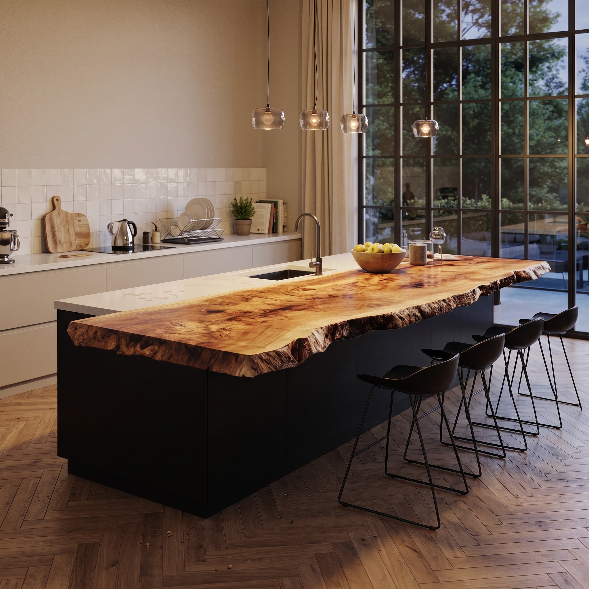 Modern Luxury Live Edge Kitchen Island Kitchen or Dining Room