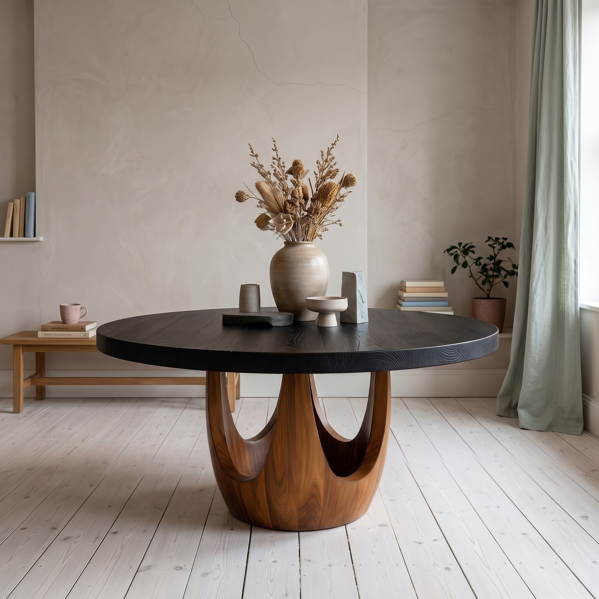 Modern Luxury Round Foyer Table for Entryway and Lobby