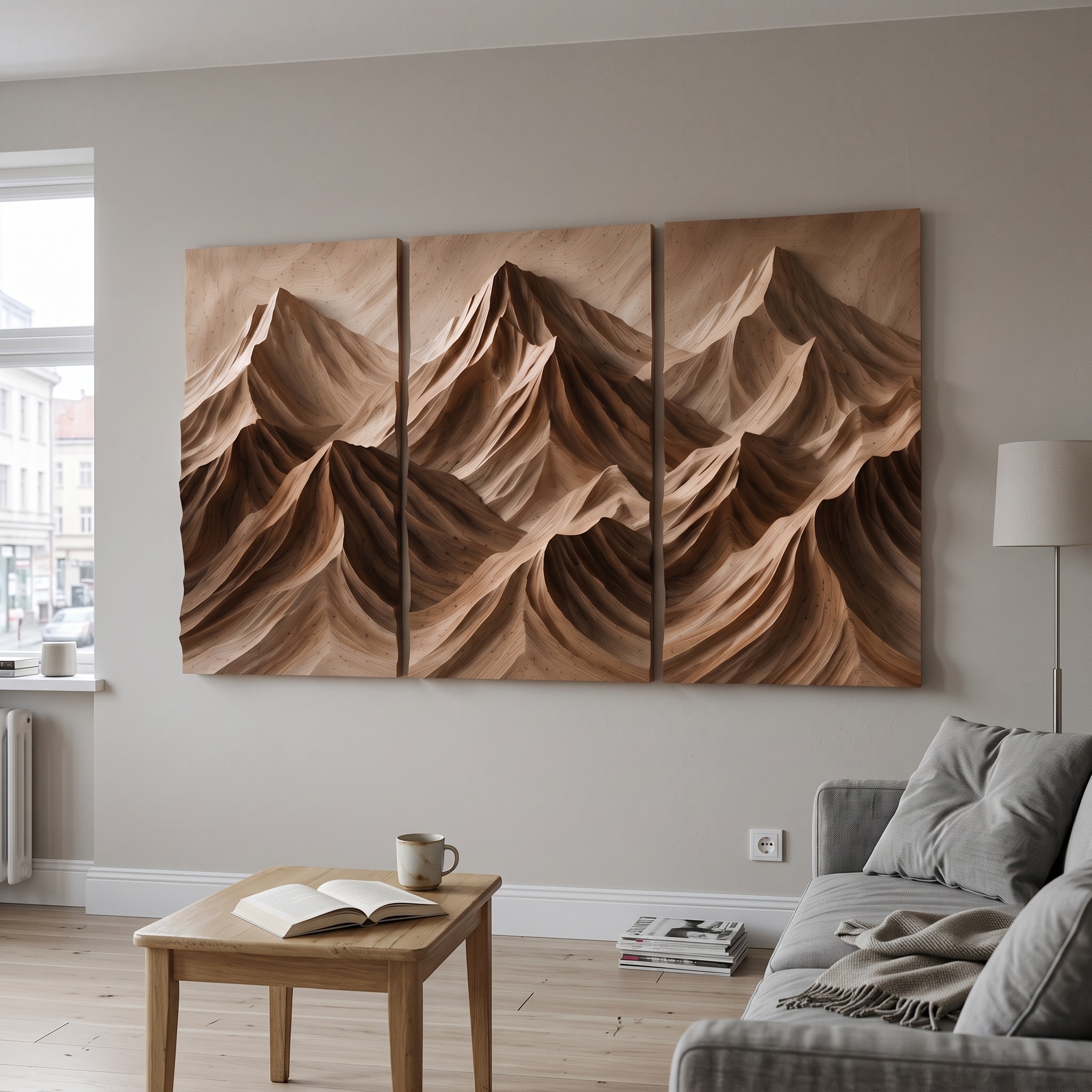 Modern Mountain Relief Wall Art for Lounge Interior