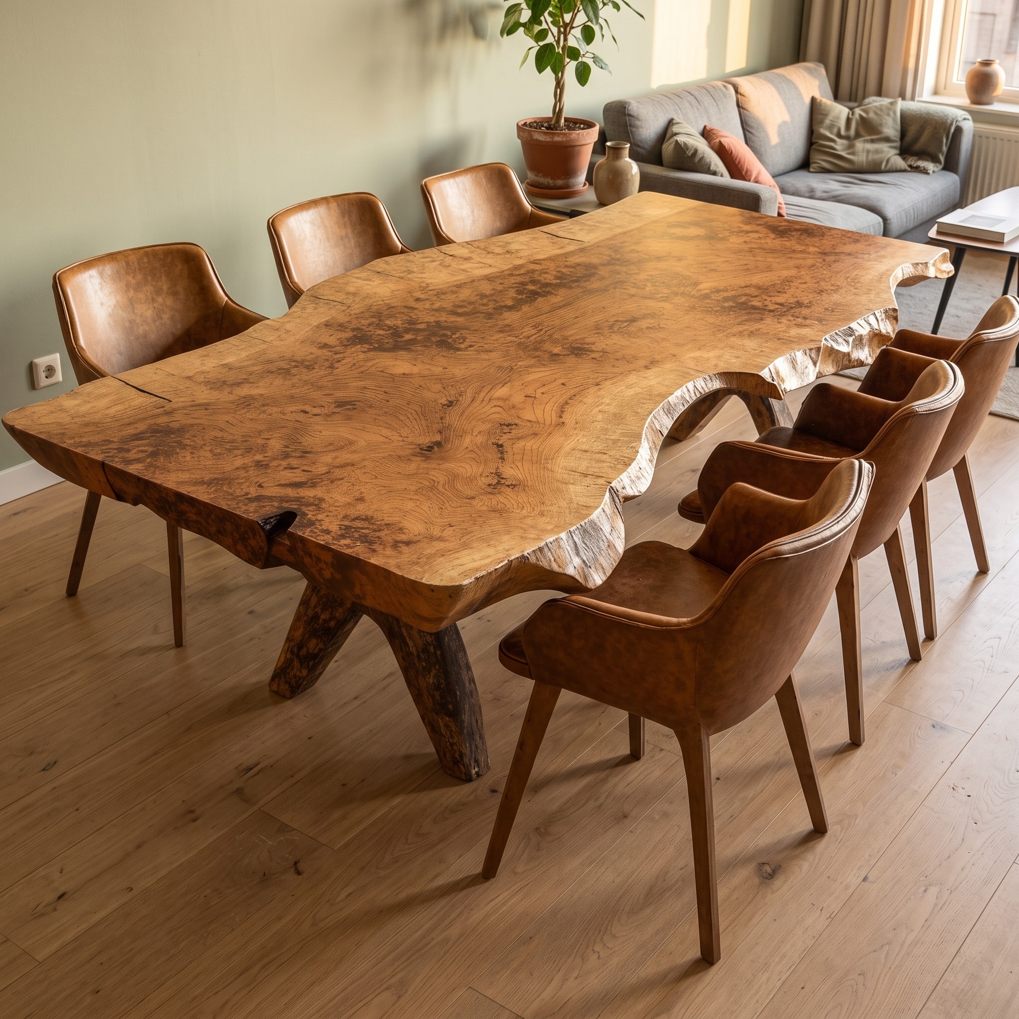 Modern Natural Wood Dining Table for Luxe Dining Room