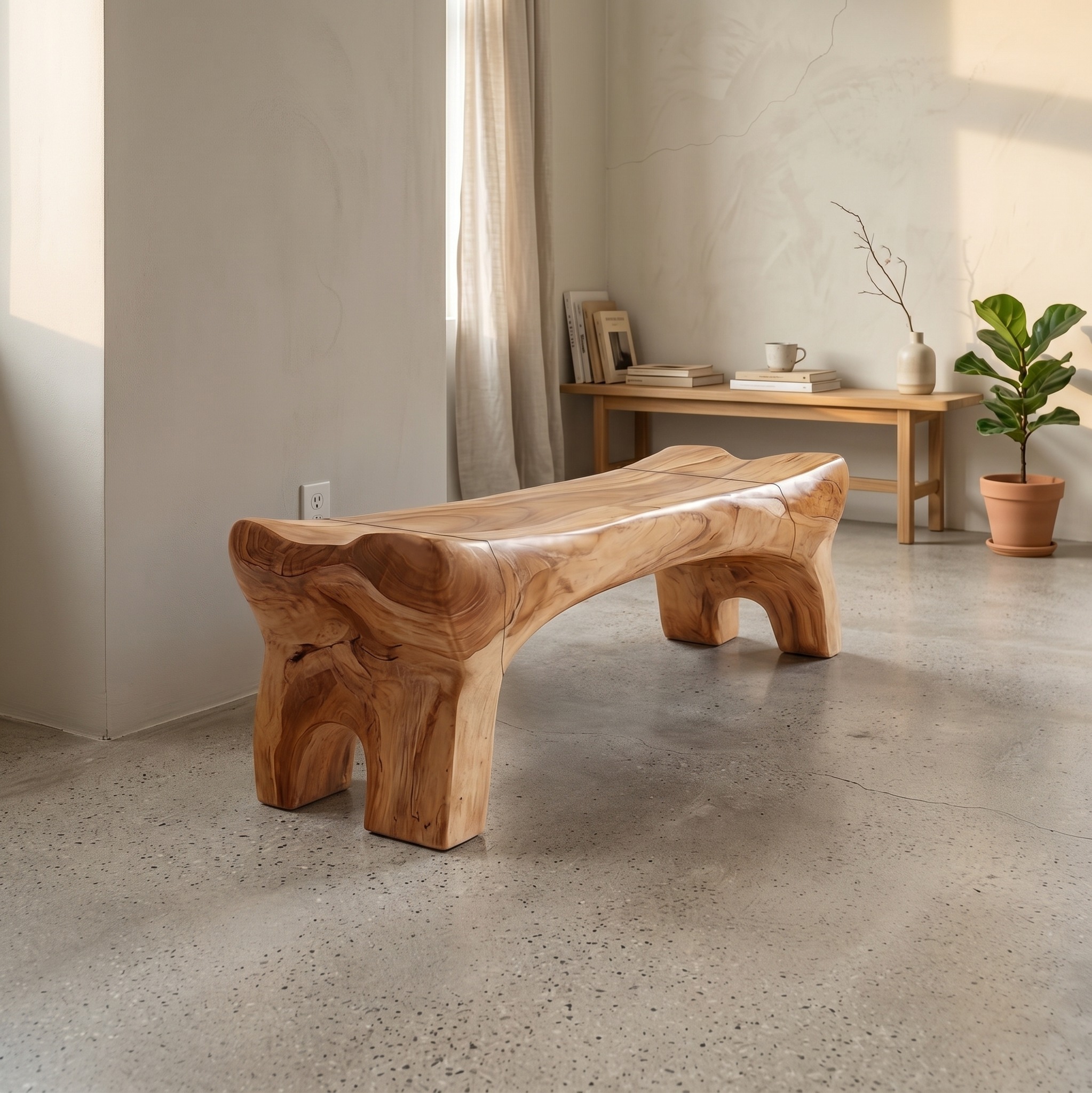Modern Sculptural Bathroom Bench for Bathroom and Spa Interior