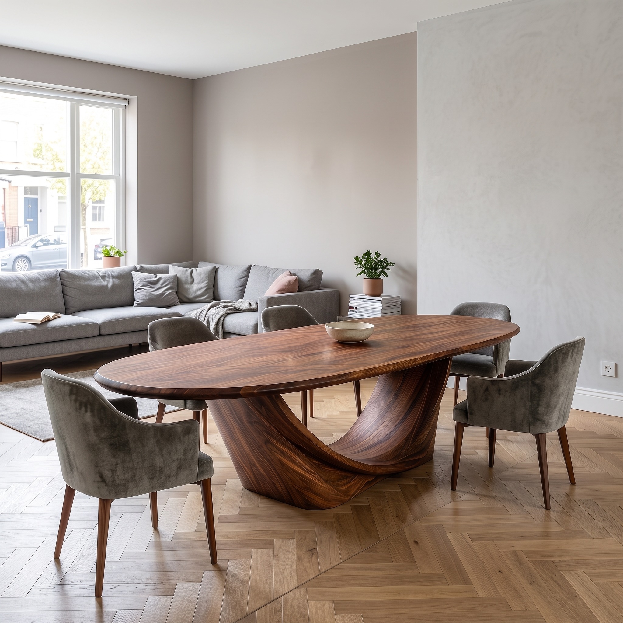 Modern Sculptural Oval Dining Table for Luxury Dining Room