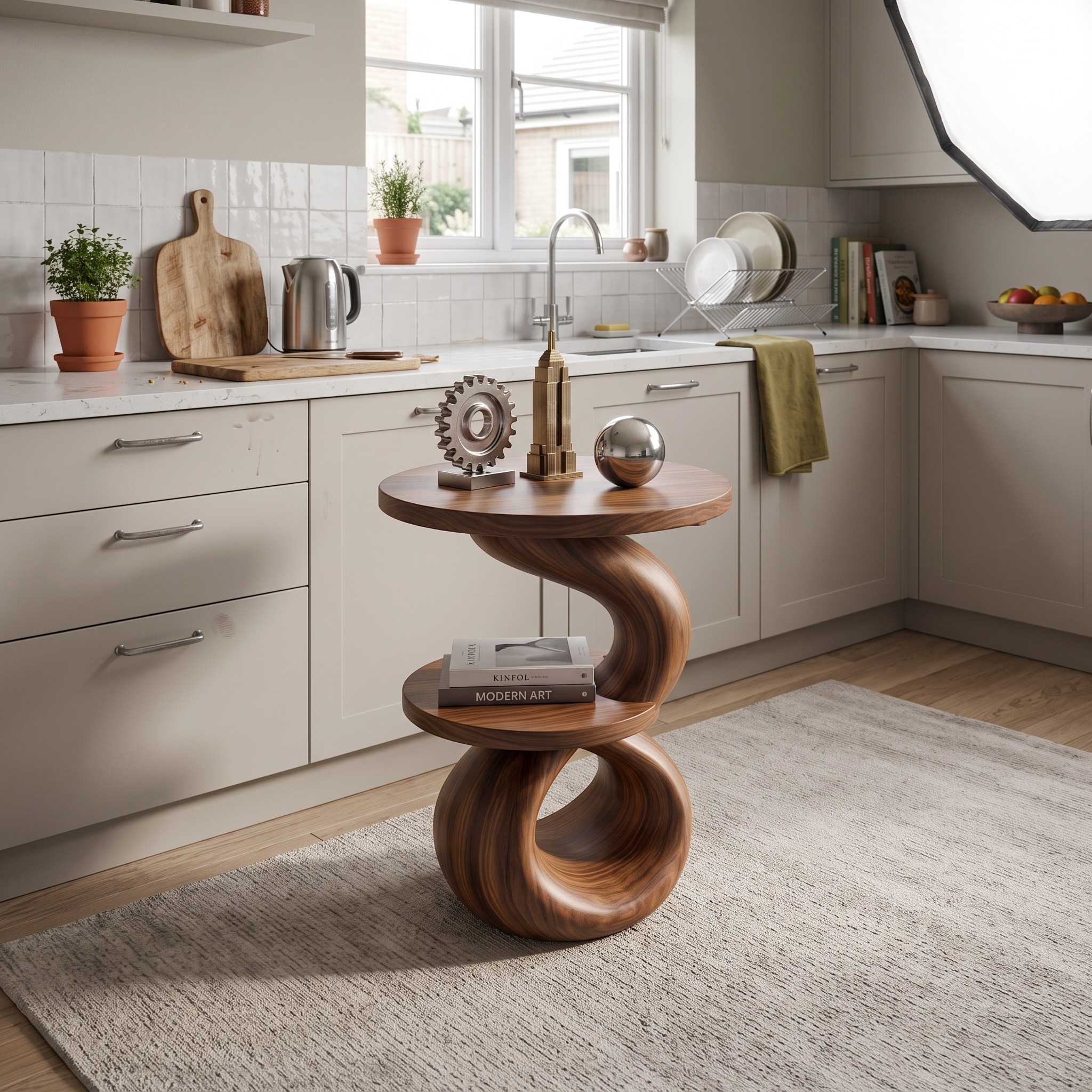 Modern Sculptural Side Table Outdoor Lounge