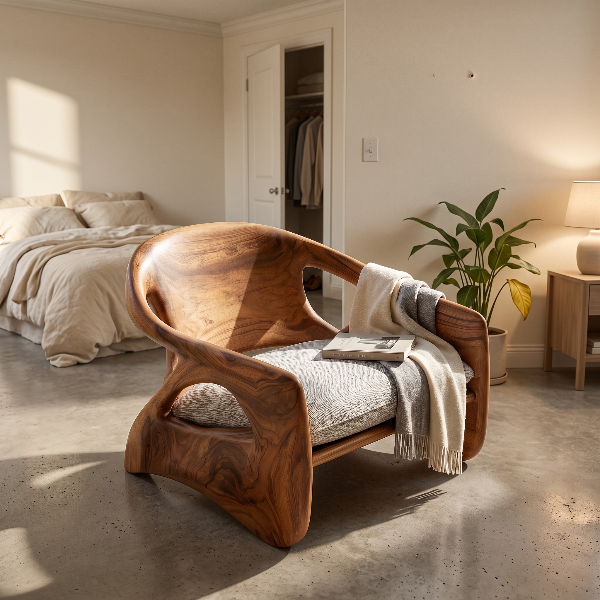 Modern Sculpture Armchair for Cozy Reading Corner