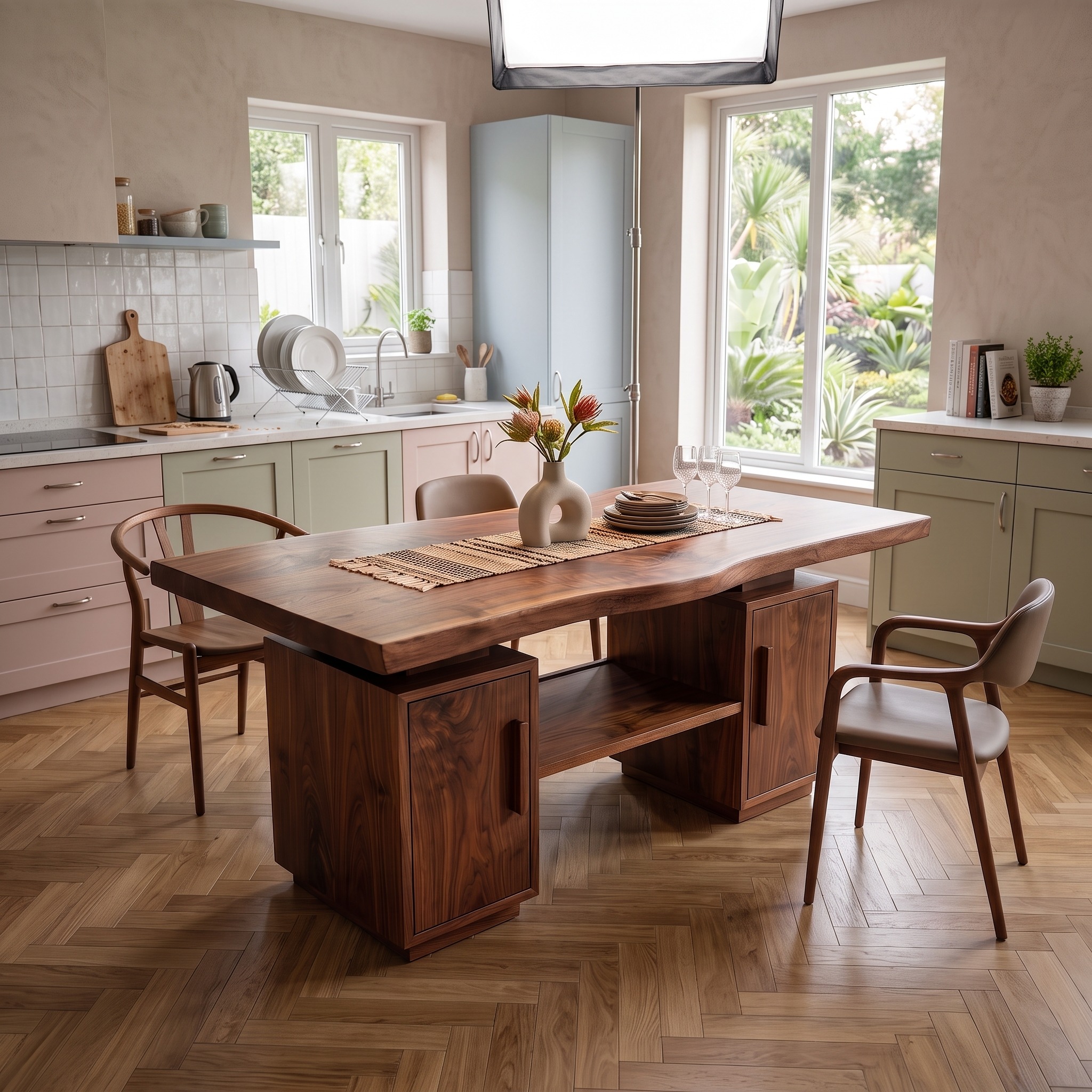 Modern Storage Dining Table for Garden Kitchen
