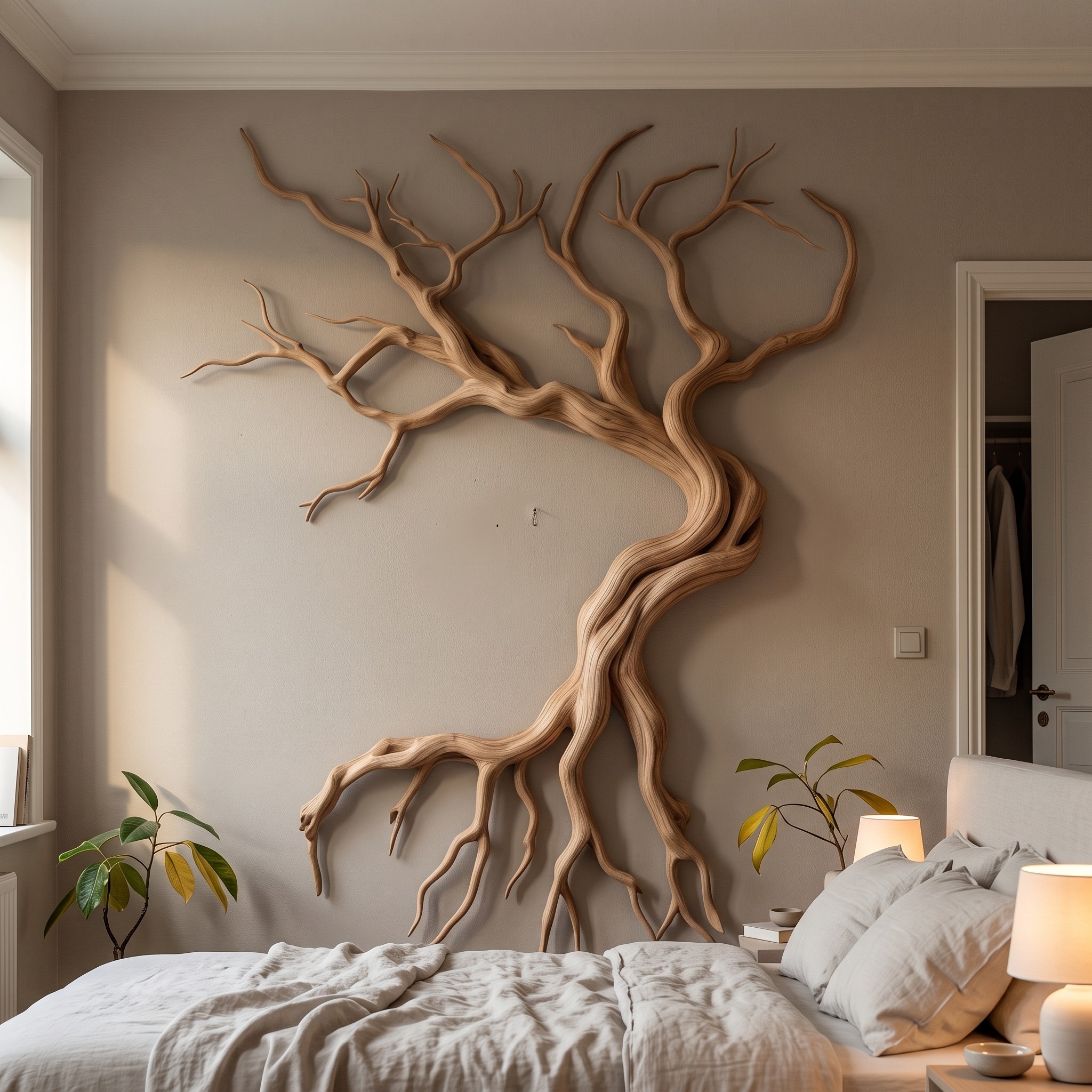 Modern Tree Branch Sculpture Wall Decor Living Room