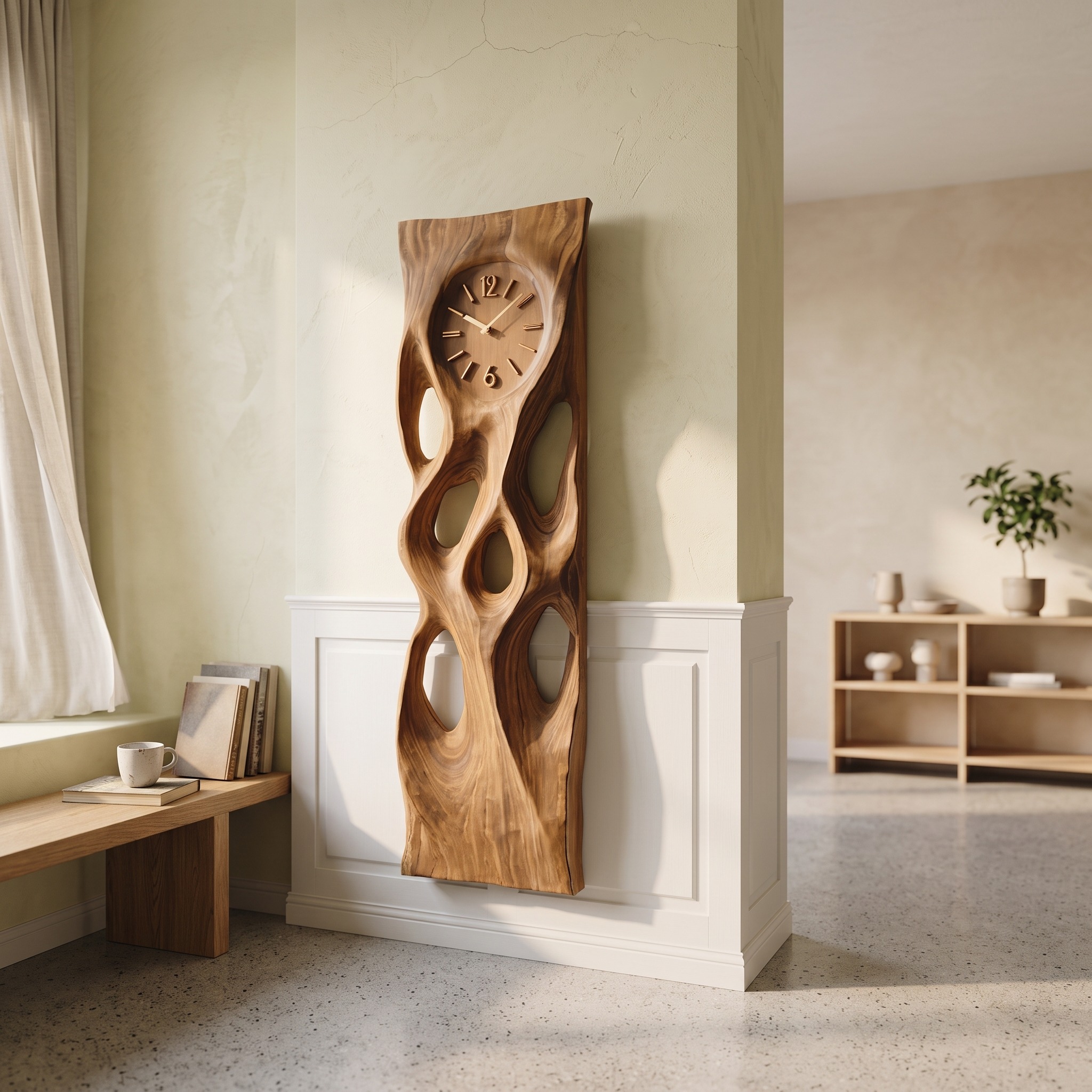 Modern Wall Clock Vertical Design for Living Room