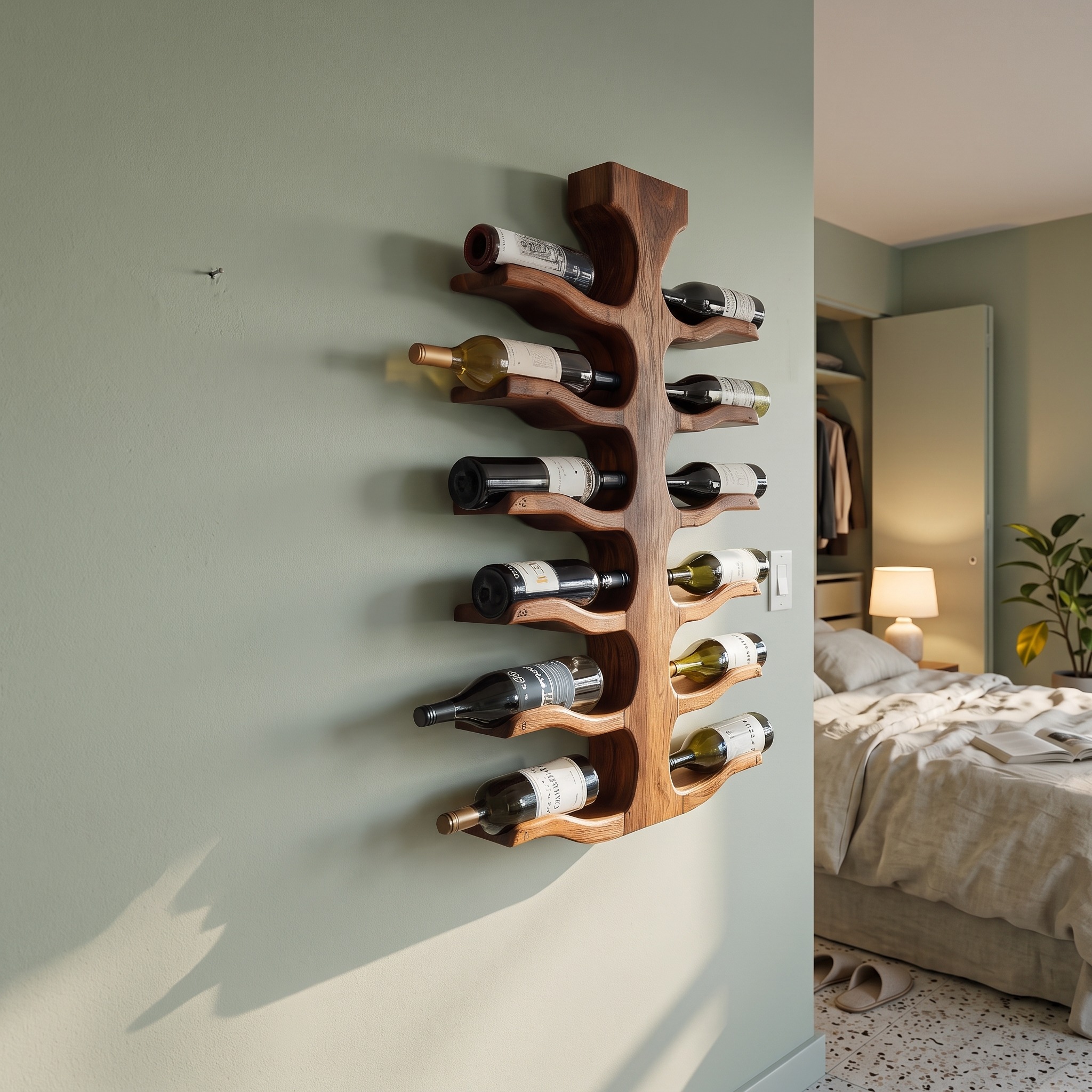 Modern Wall Mounted Wine Rack for Bar Storage Decor