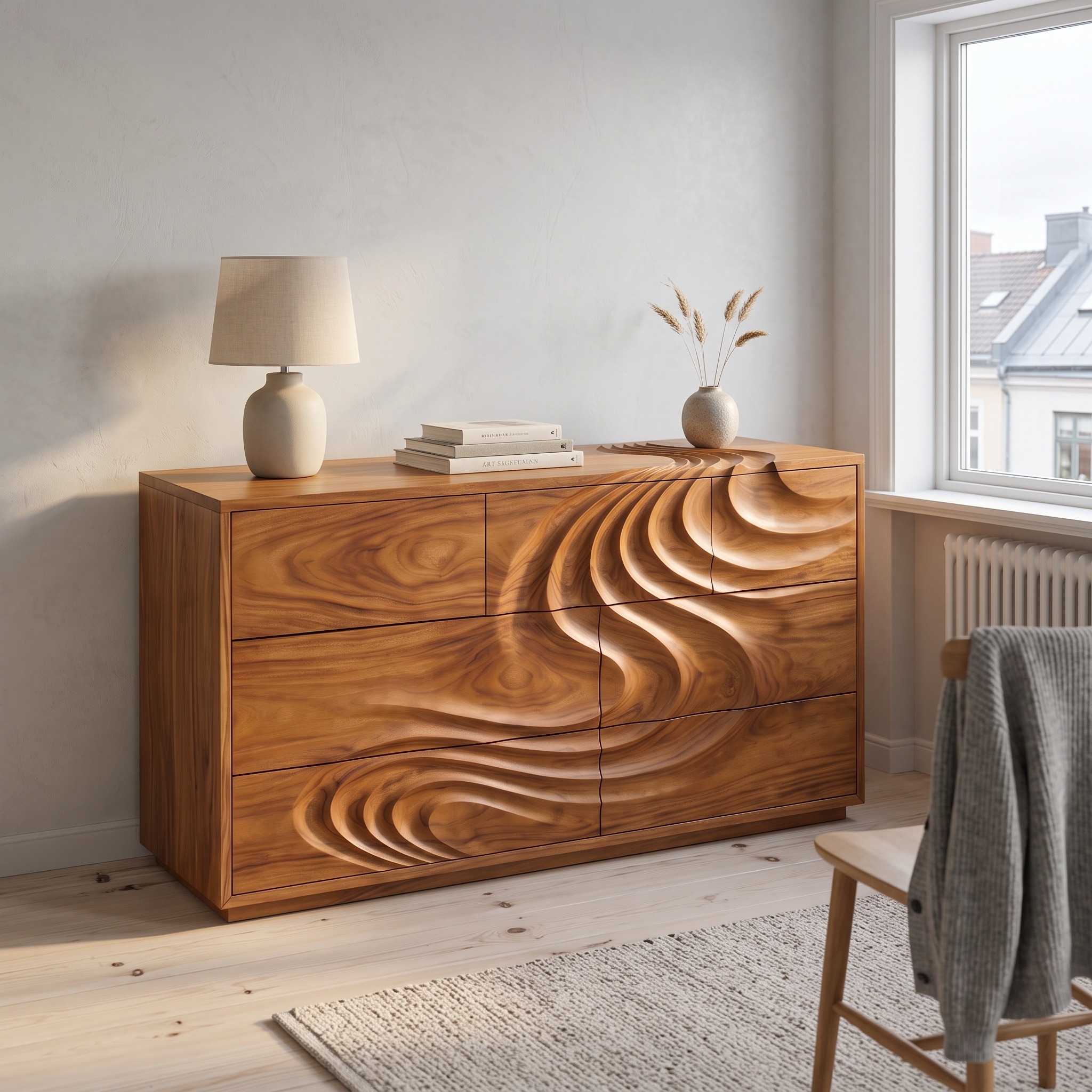 Modern Wave Chest Dresser for Master Bedroom