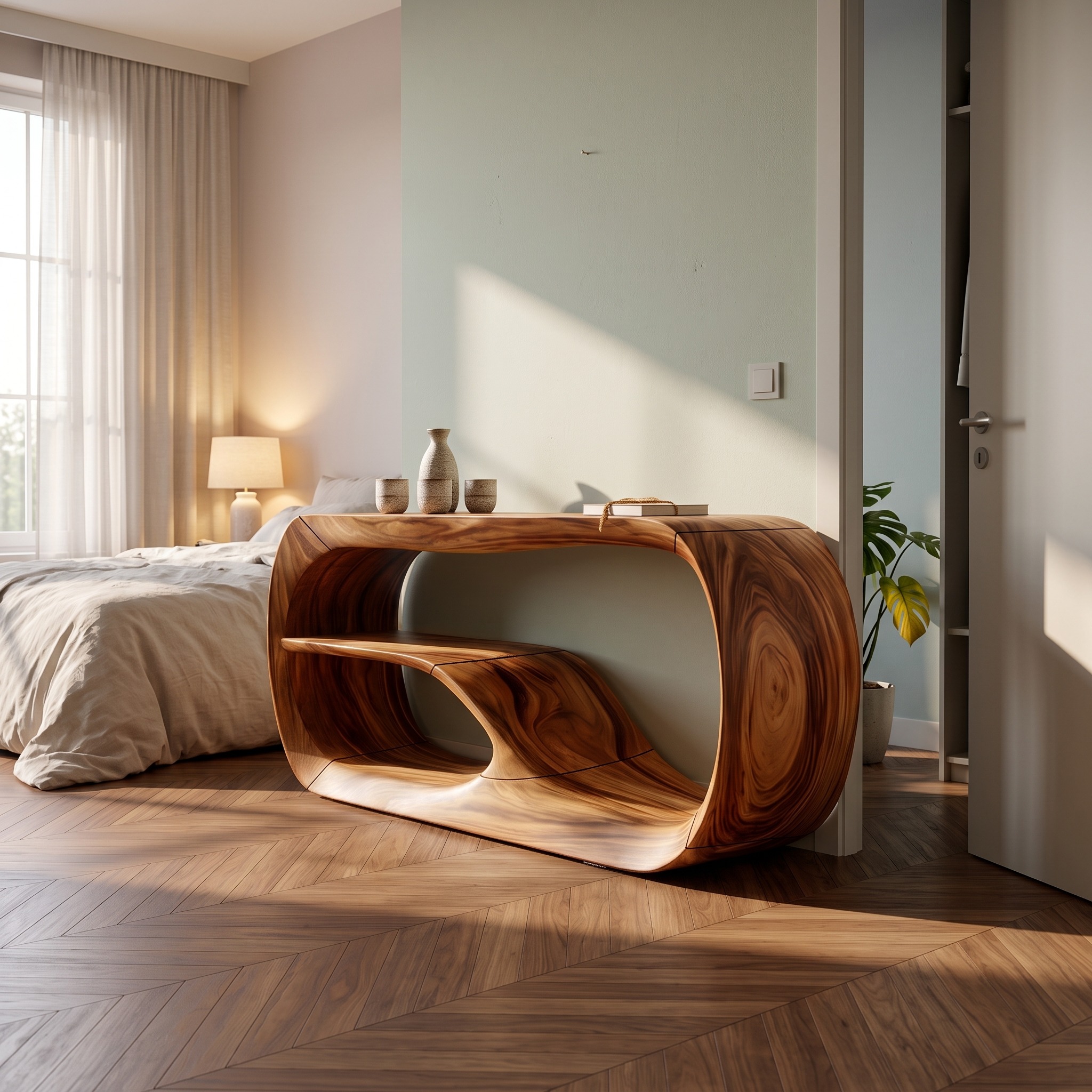 Modern Wooden Console Table, Elegant Entryway Foyer Table & Living Room Sofa Table, Solid Wood Designer Furniture