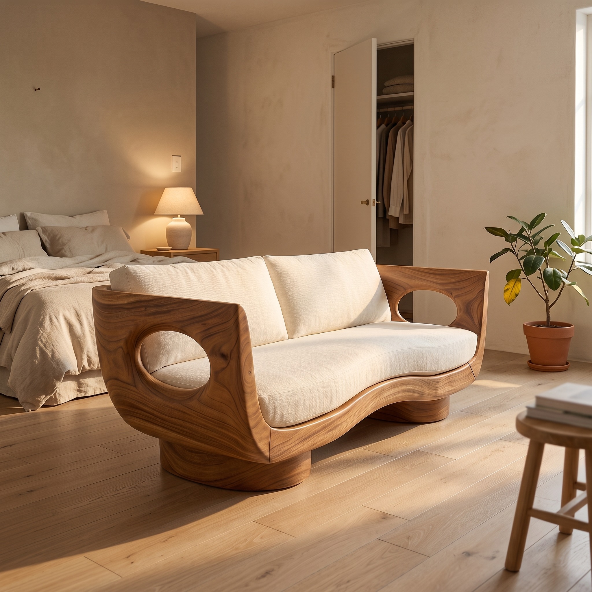 Modern Wooden Sofa Spa Reception Lounge