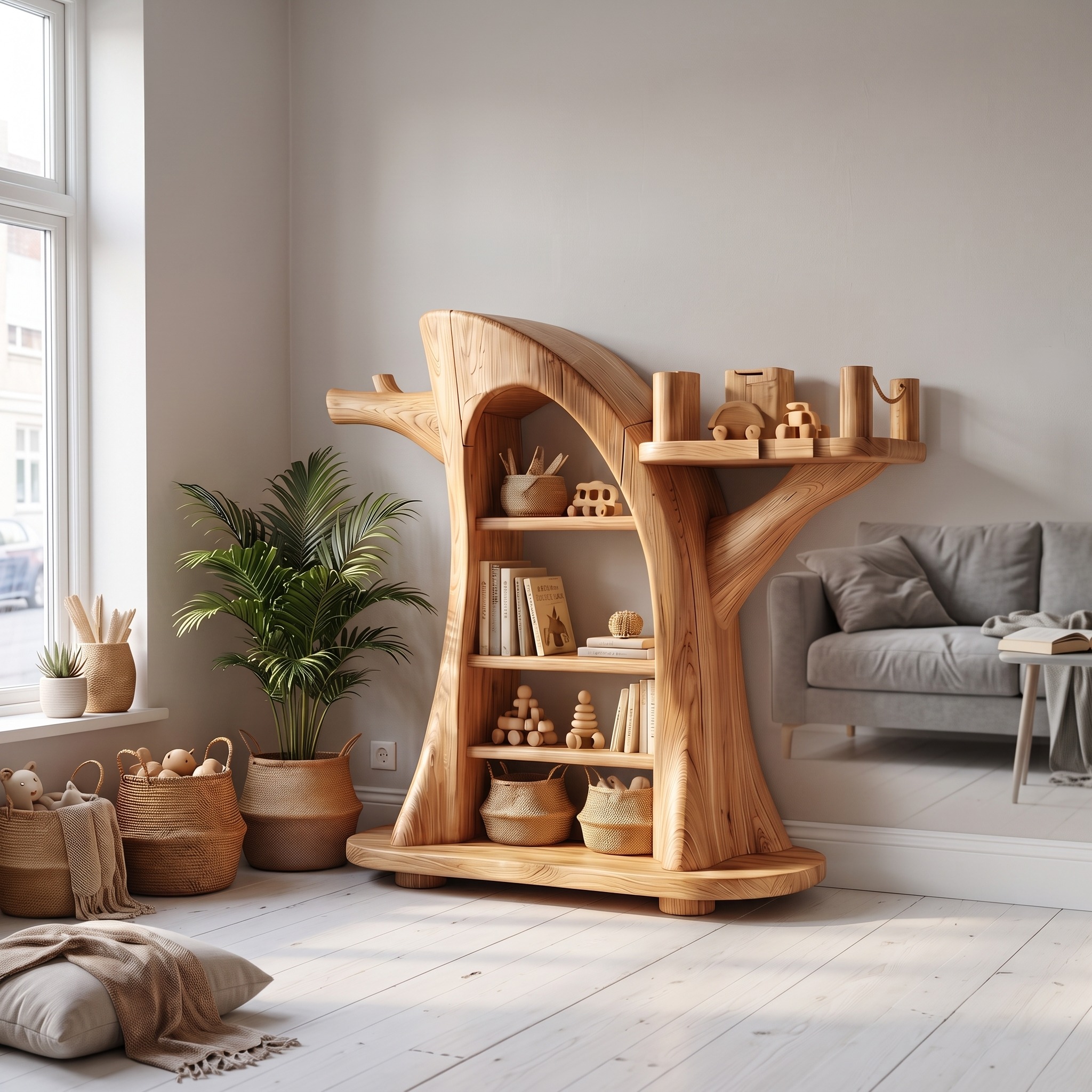 Montessori Tree Bookshelf for Kids Room and Playroom