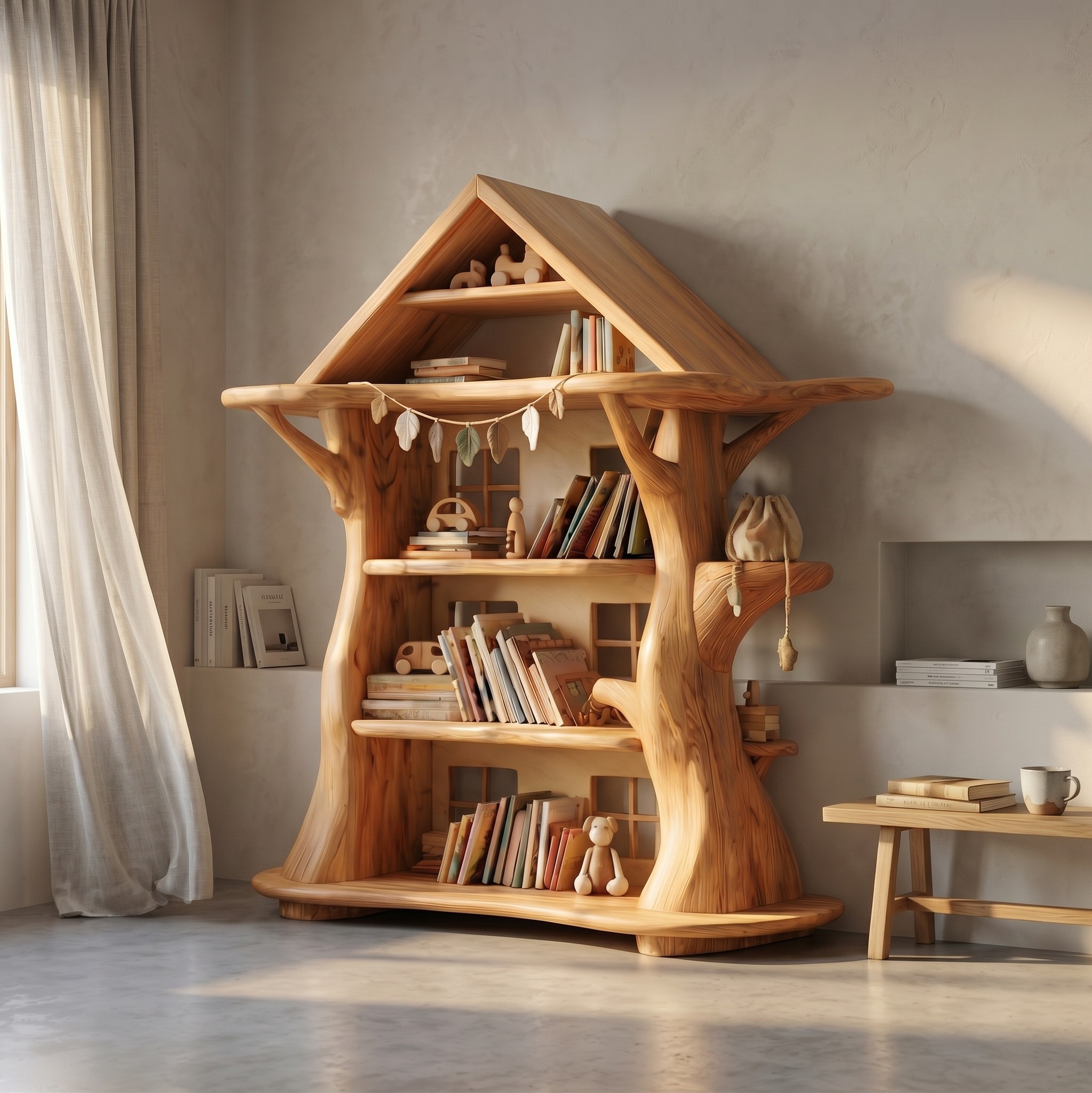 Montessori Tree House Bookshelf for Kids Room and Playroom