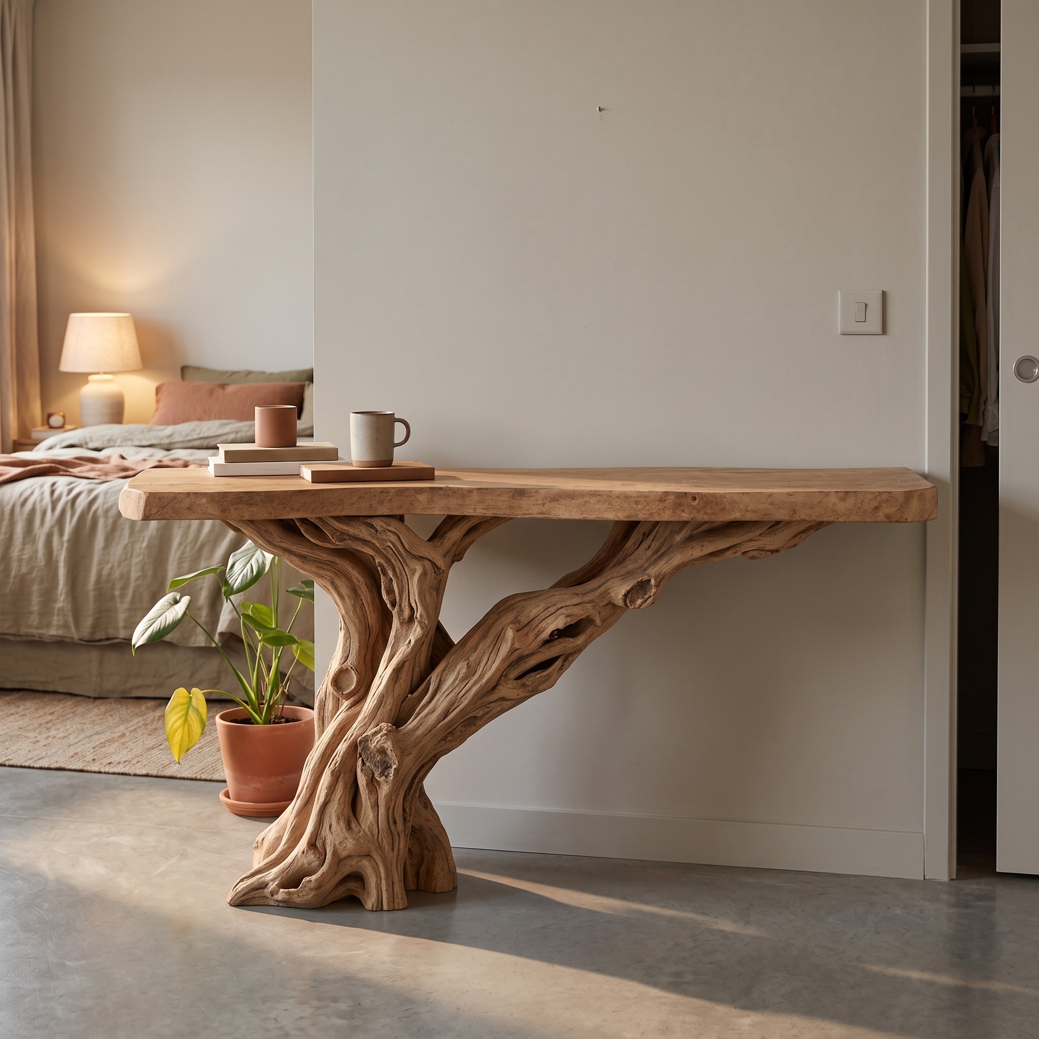 Narrow Christmas Floating Console Table Wooden
