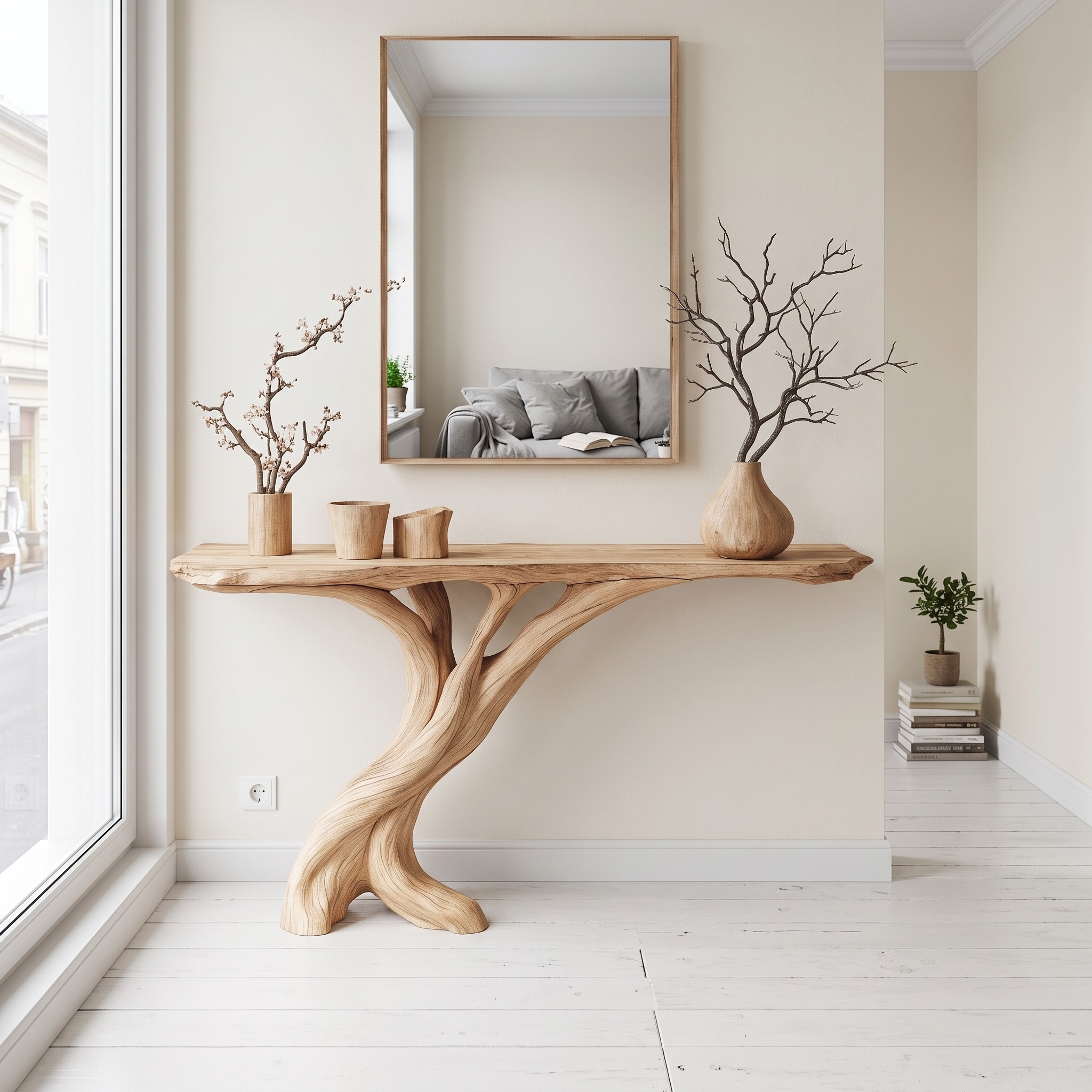 Narrow Console Table Side Table Unique Design