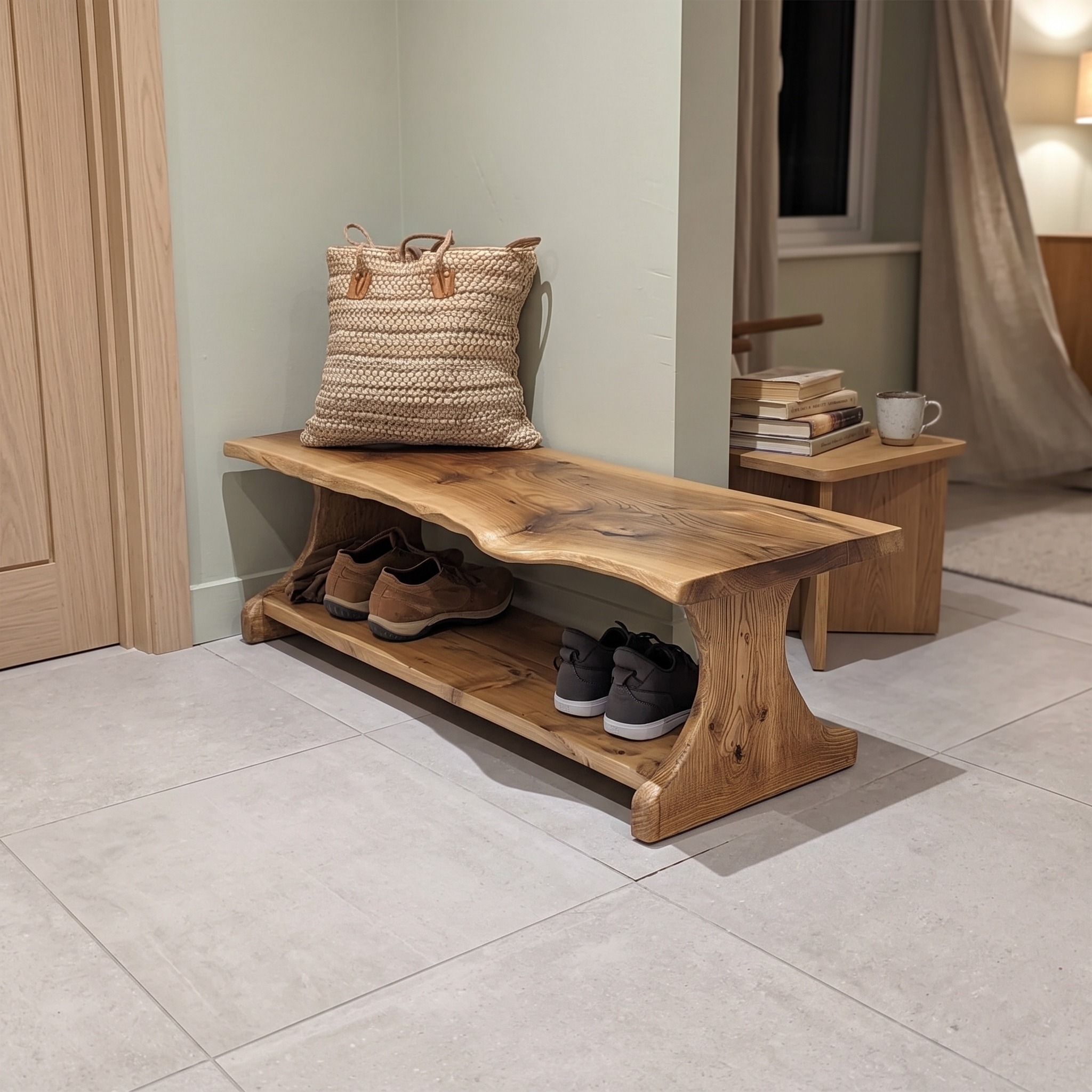 Narrow Shoe Bench Rack Home Decor