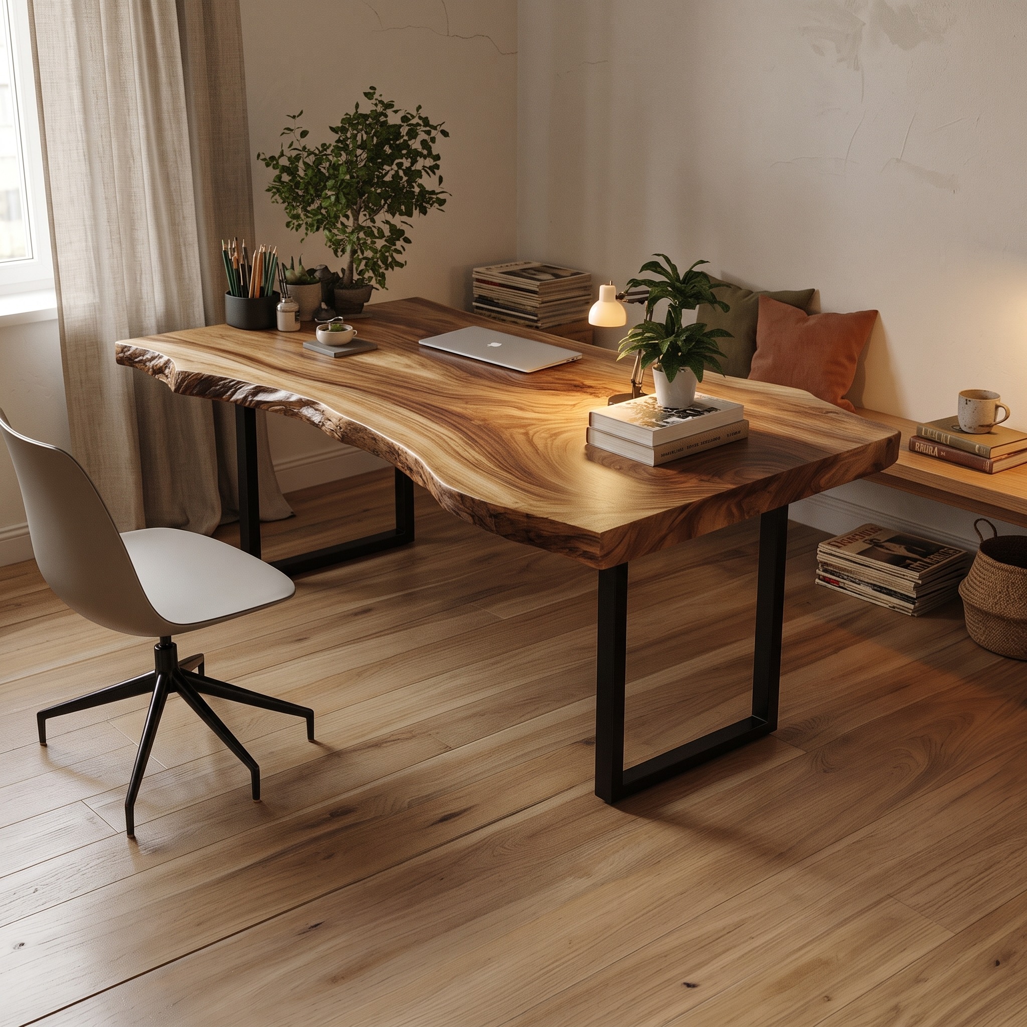 Natural Contemporary Office Desk Home Office and Study Room