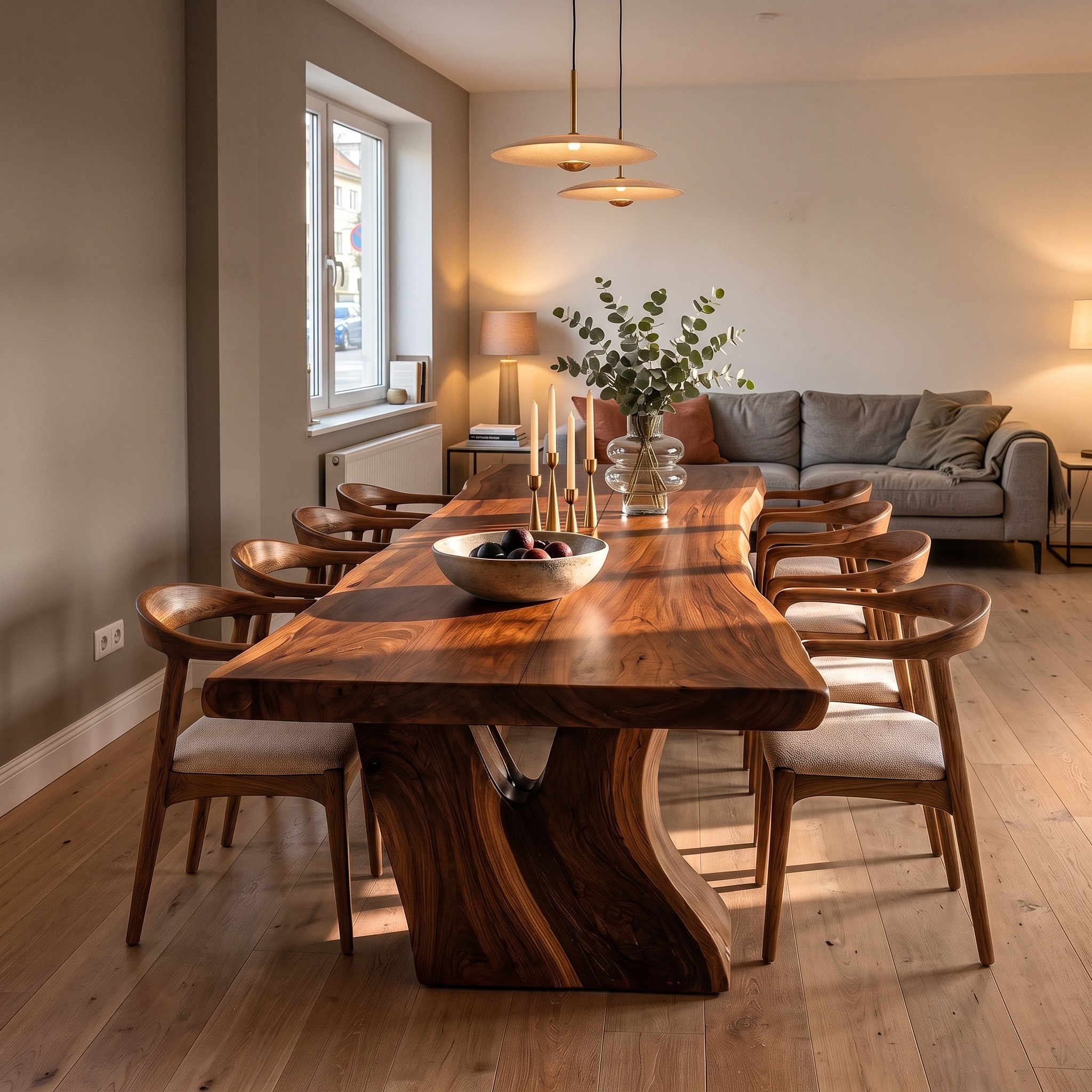 Natural Dining Table with Sculpted Root Inspired Legs for Dining Room