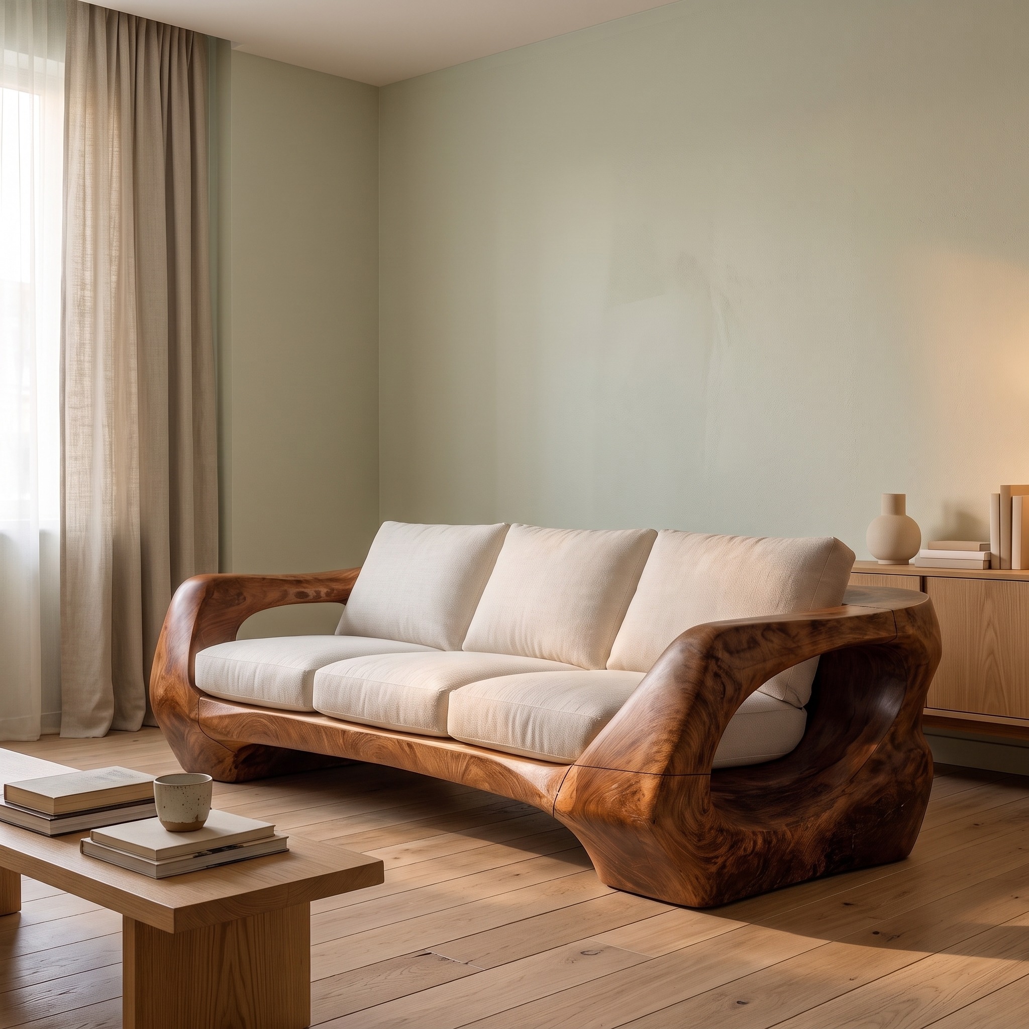 Natural Sculptural Sofa for Living Room and Lounge Area