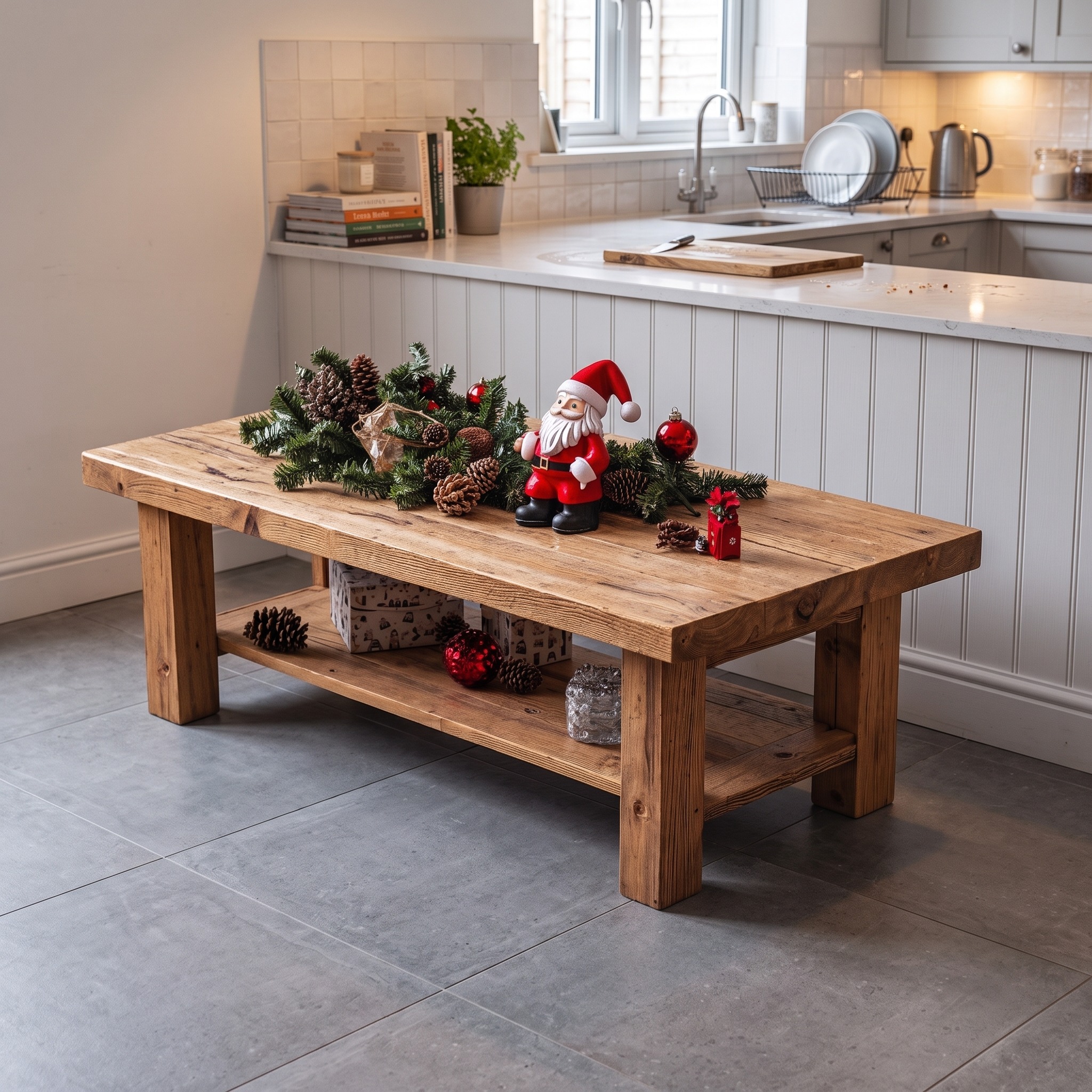 Natural Wood Coffee Table Farmhouse Decor