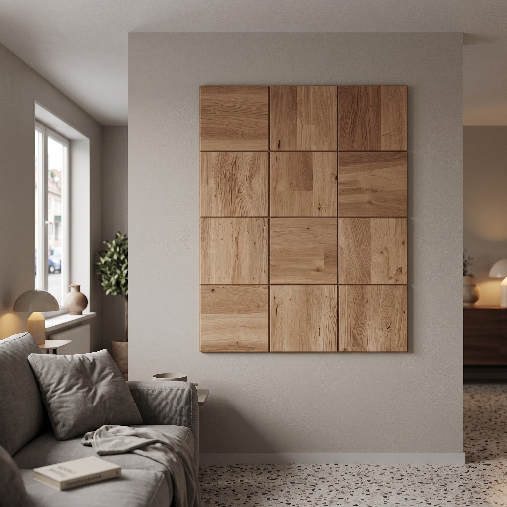 Nature Inspired Solid Wood Panel Headboard Bedroom Interior Architectural Accent