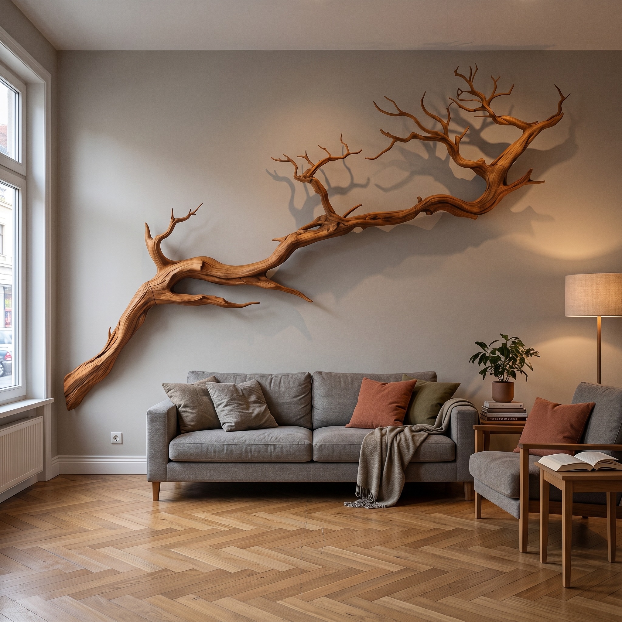 Nature Inspired Solid Wood Wall Art Sculptural Living Space Decor