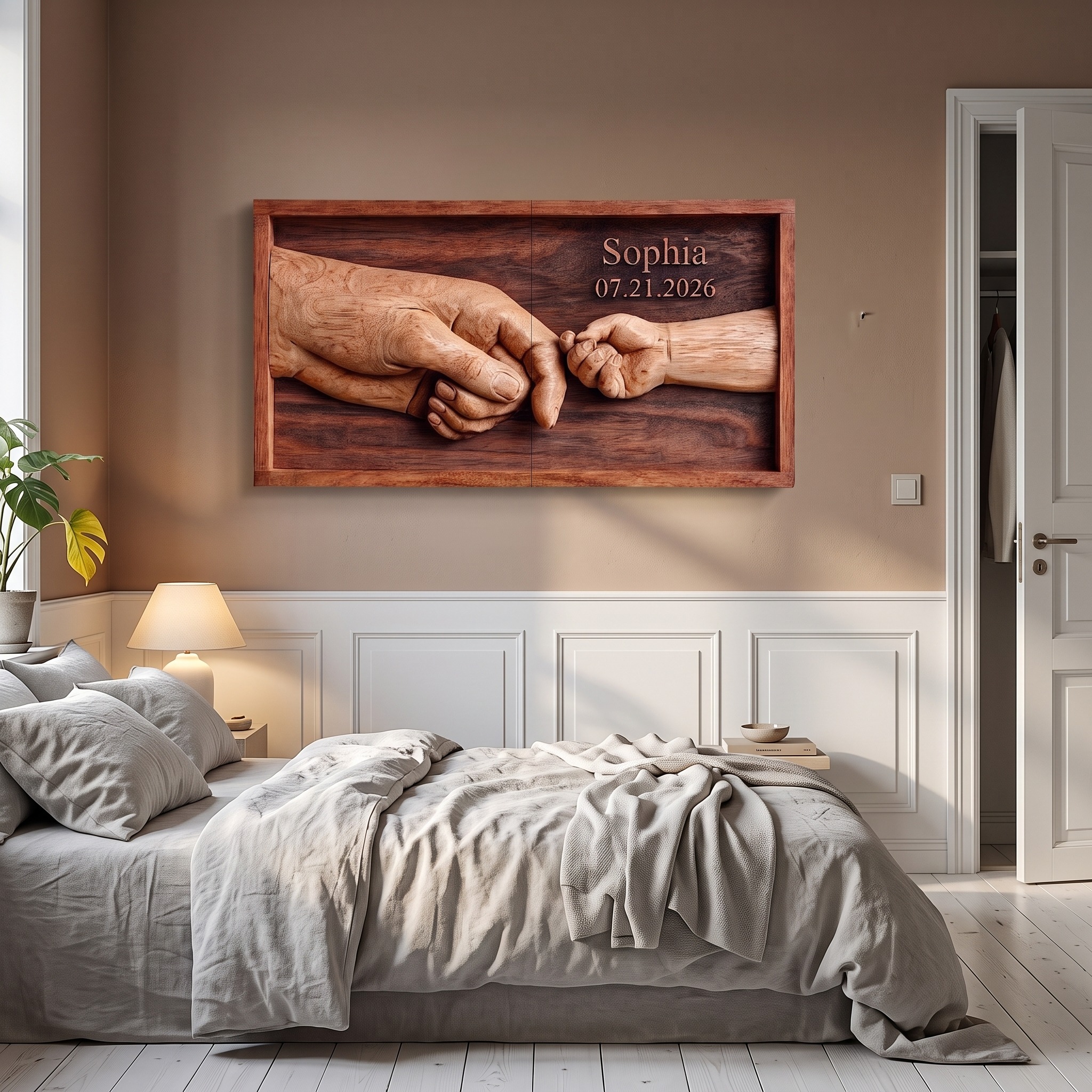 Organic Baby Birth Keepsake Wall Art for Nursery and Bedroom