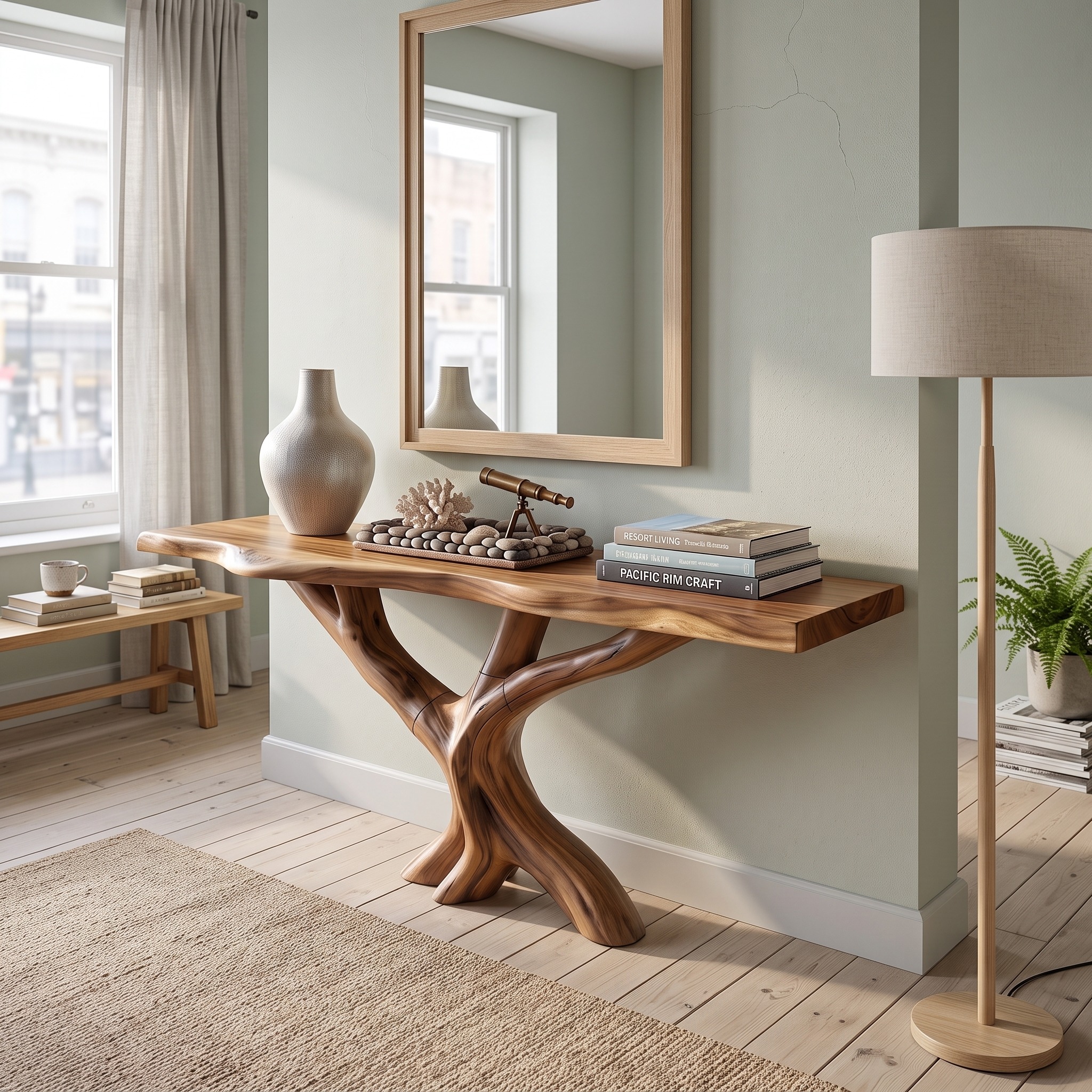 Organic Coral Base Console Table Luxury Beach House