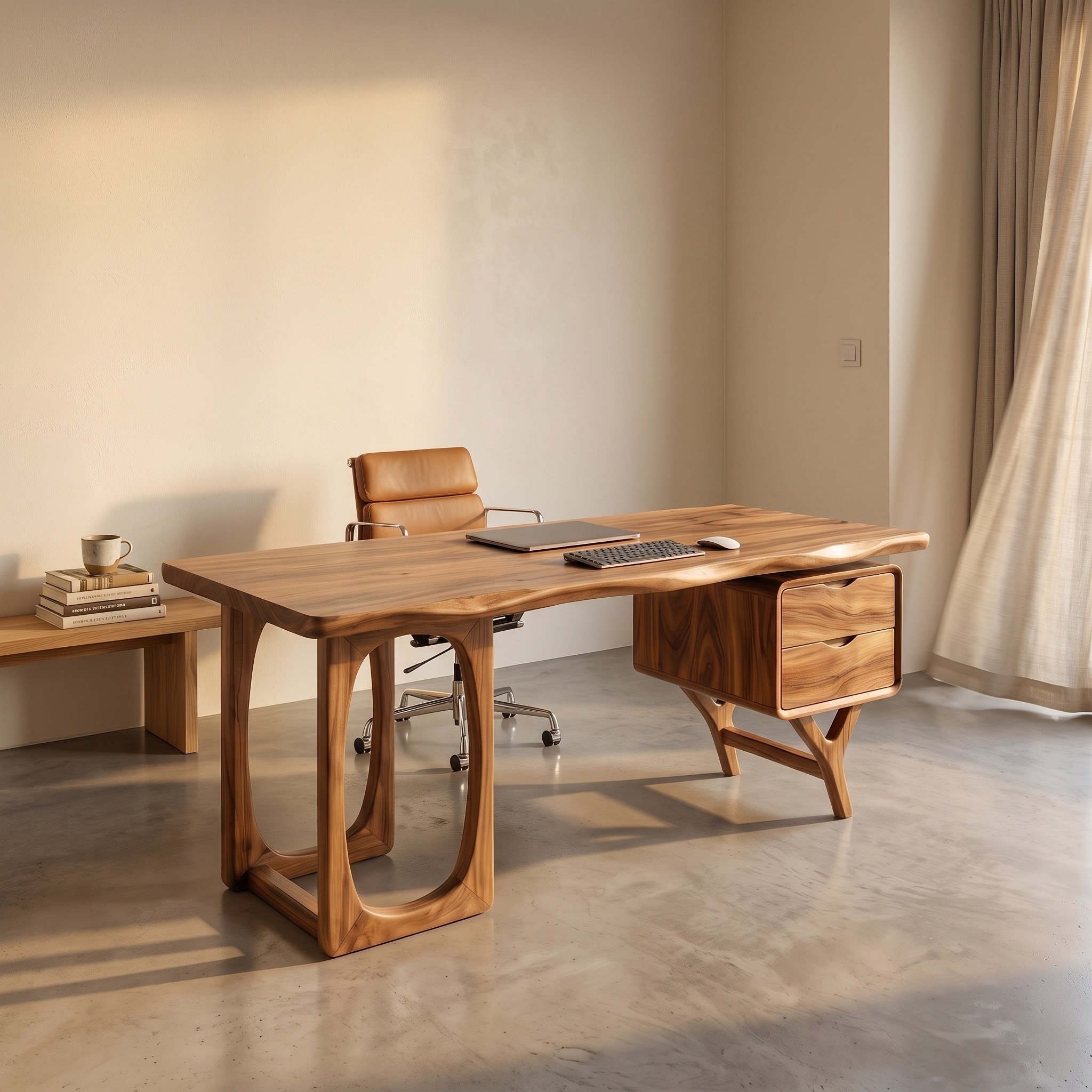 Organic Dual Pedestal Executive Desk Luxury Office