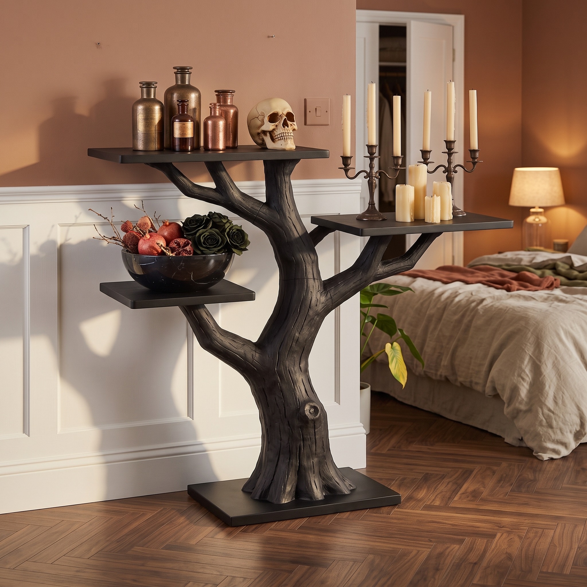 Organic Gnarled Branch Console for Vintage Halloween Furniture