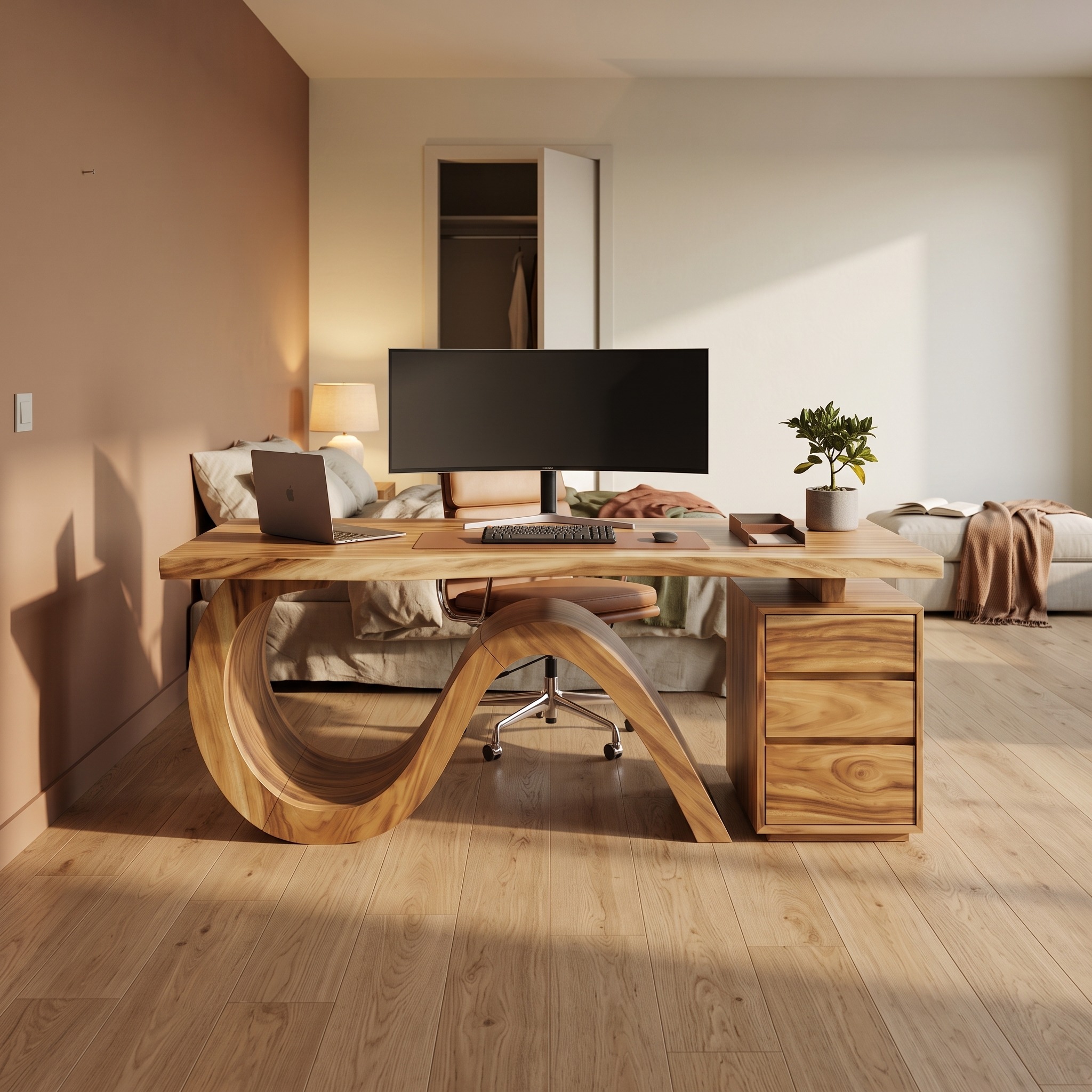 Organic Live Edge Executive Desk City Office